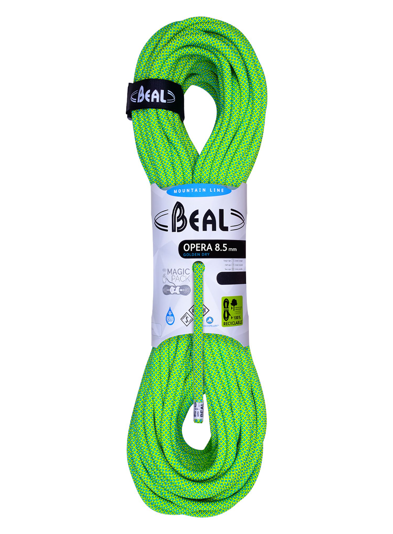 Мотузка для альпінізму Beal Opera 8,5 mm 70m Unicore Golden Dry - green