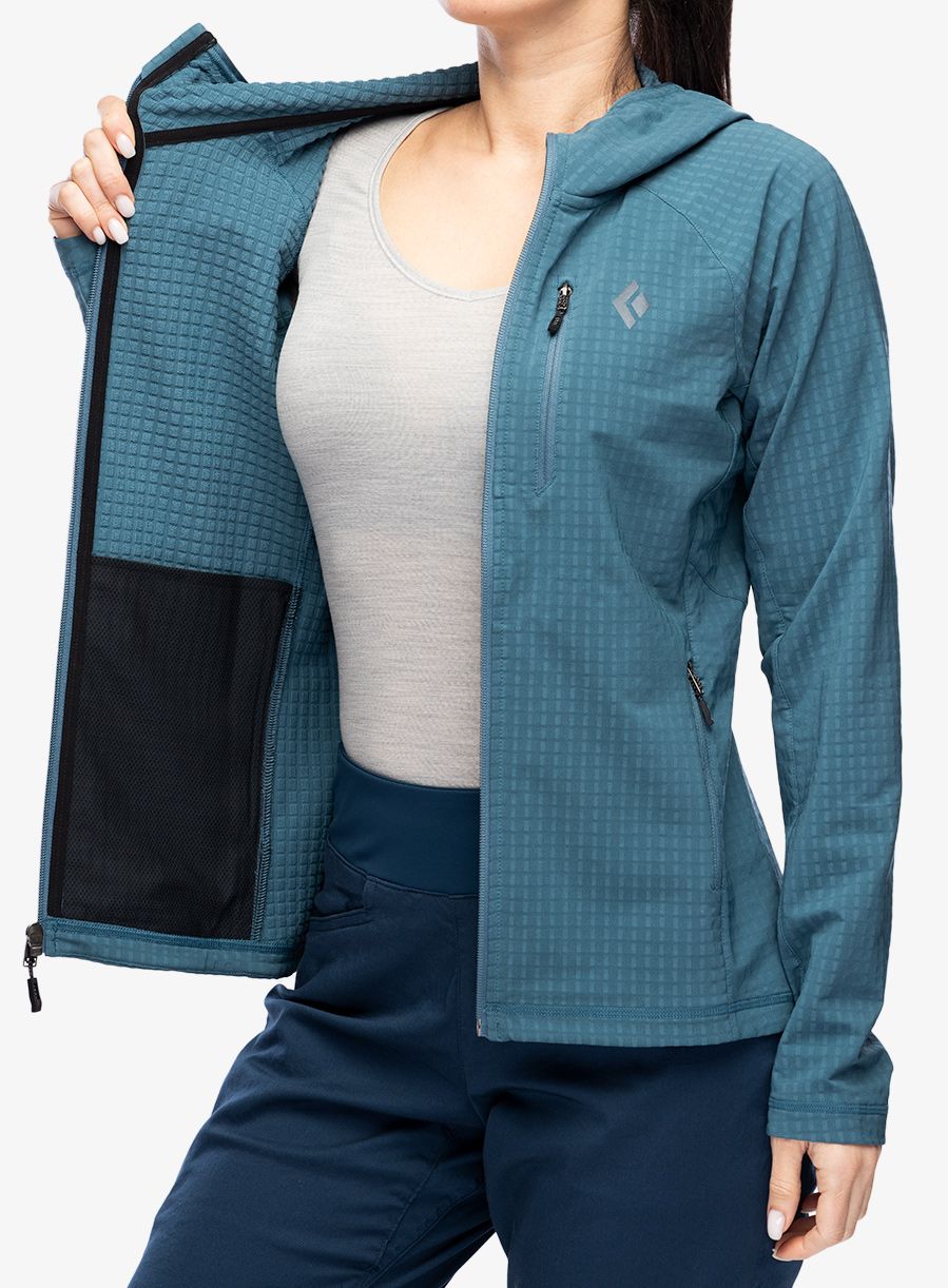 Кофта з каптуром жіноча Black Diamond Coefficient Storm FZ Hoody - creek blue