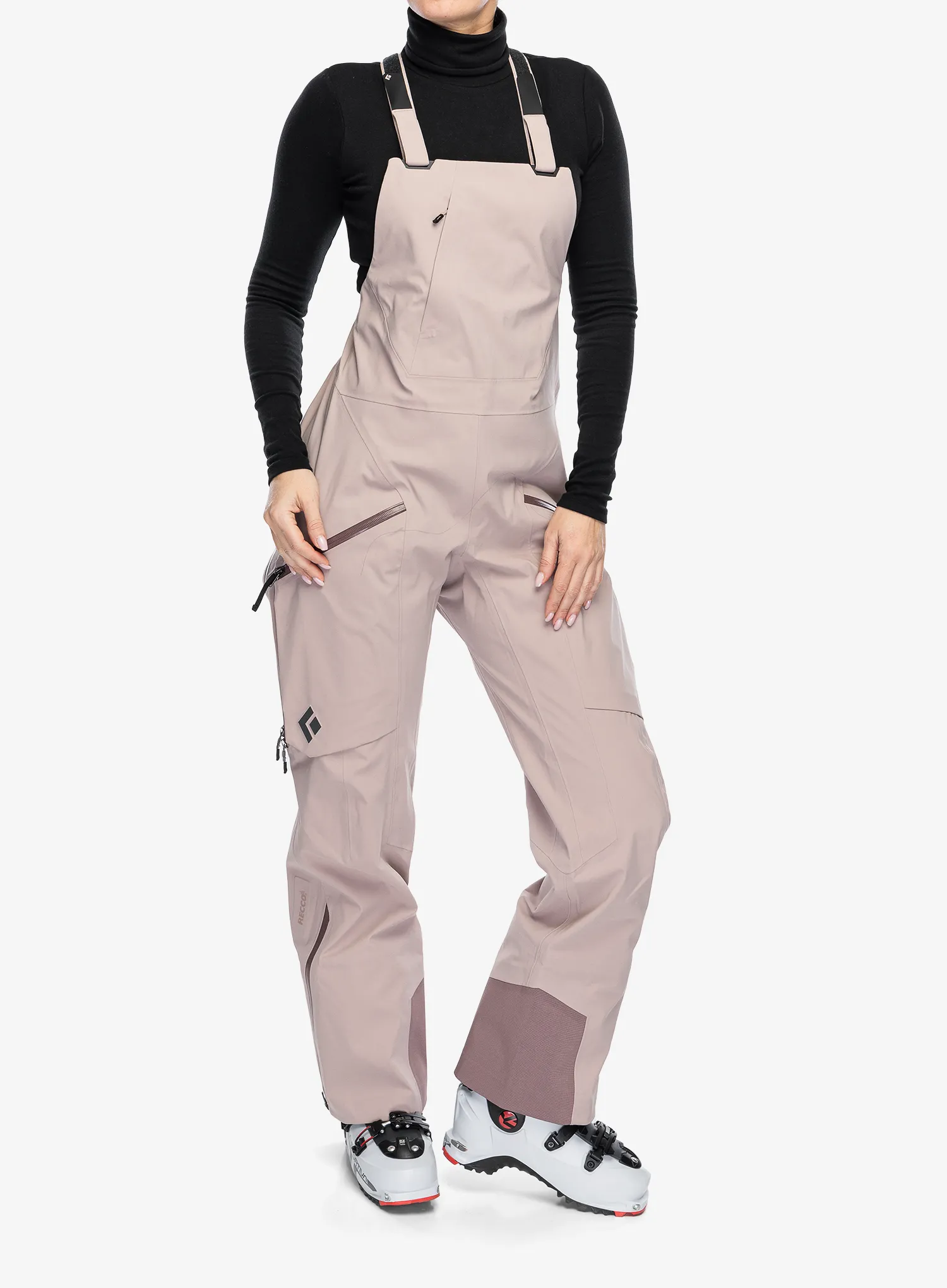 Штани лижні жіночі Black Diamond Factor Bibs - pale mauve