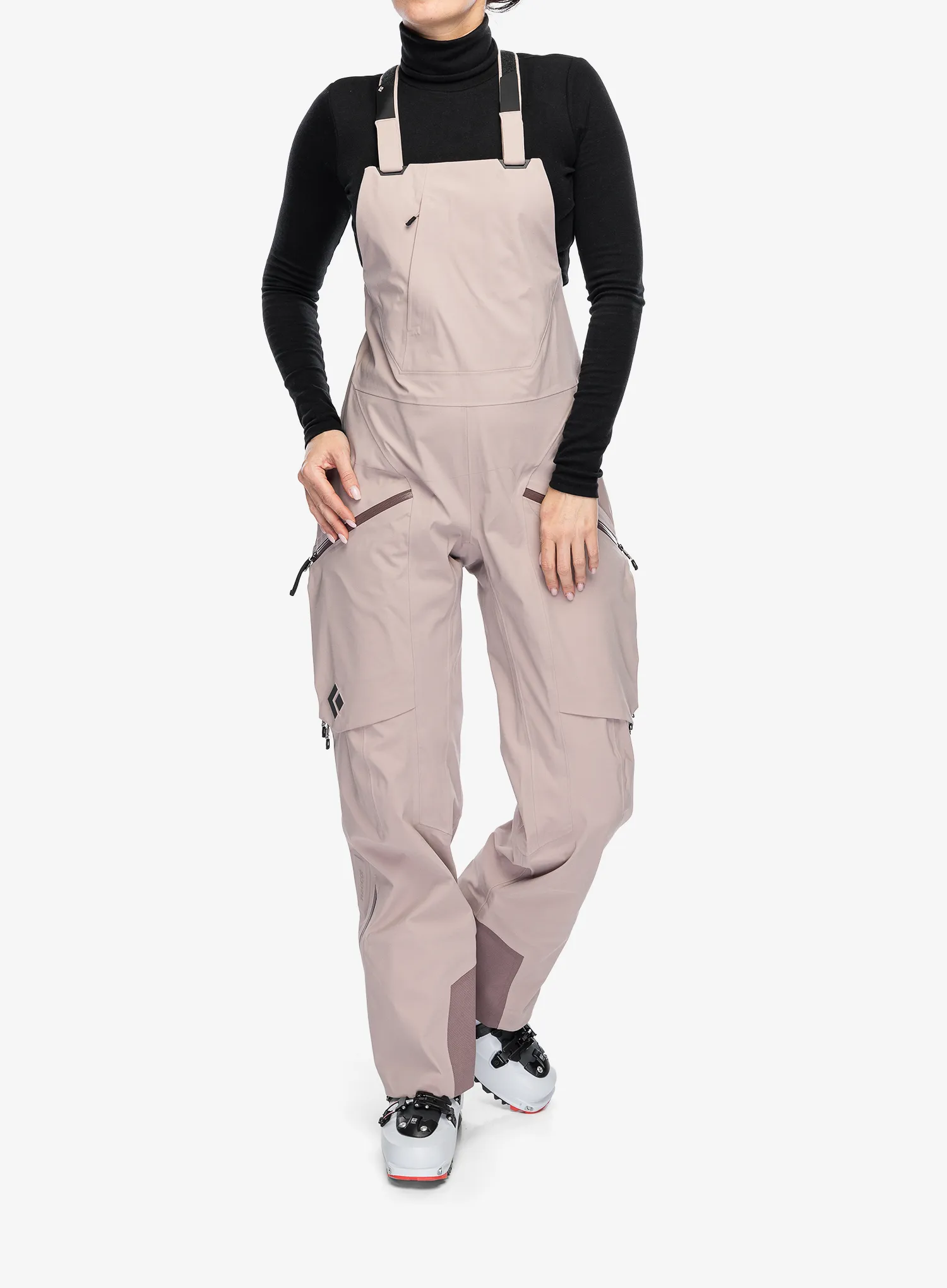 Штани лижні жіночі Black Diamond Factor Bibs - pale mauve