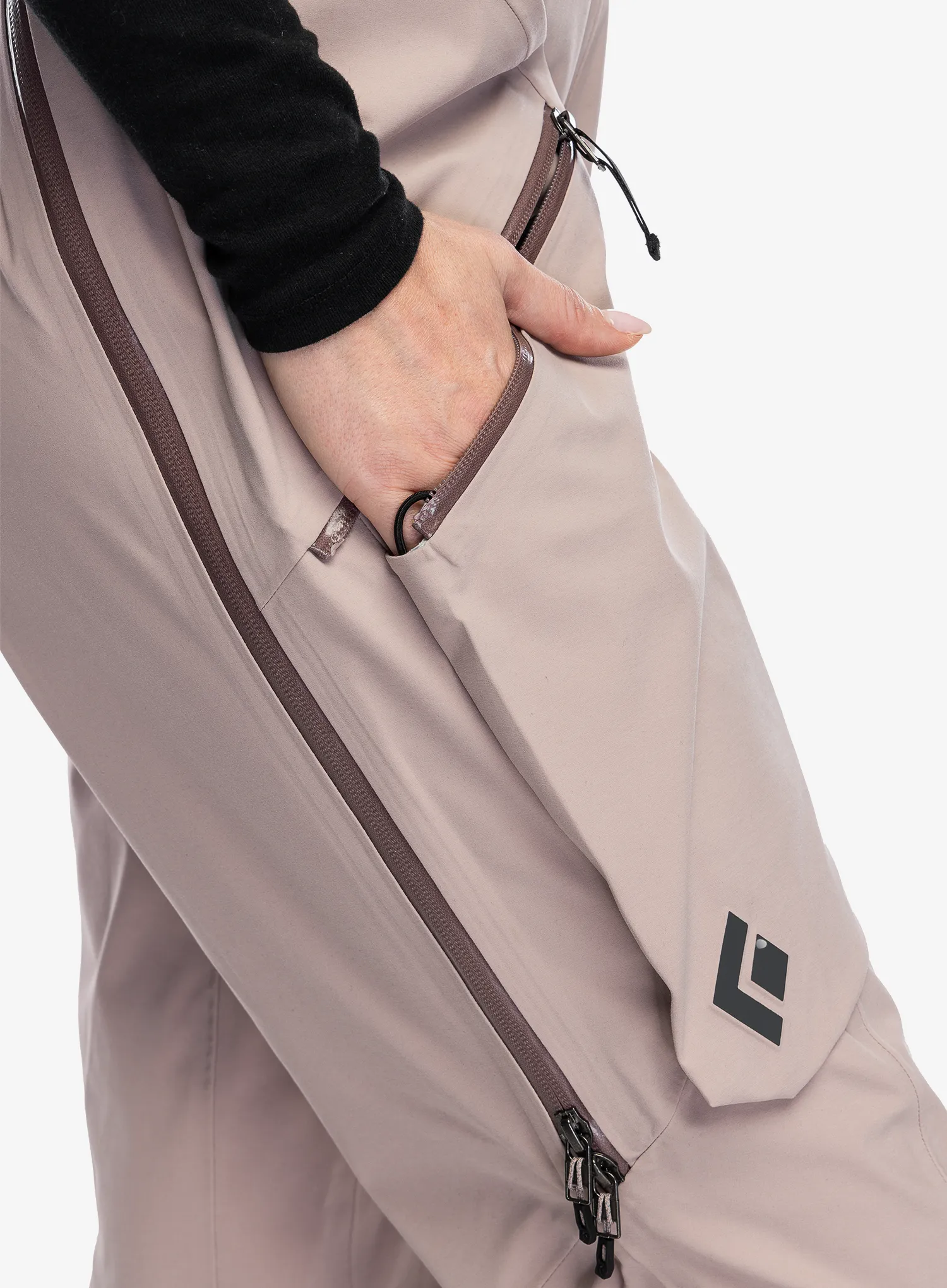 Штани лижні жіночі Black Diamond Factor Bibs - pale mauve