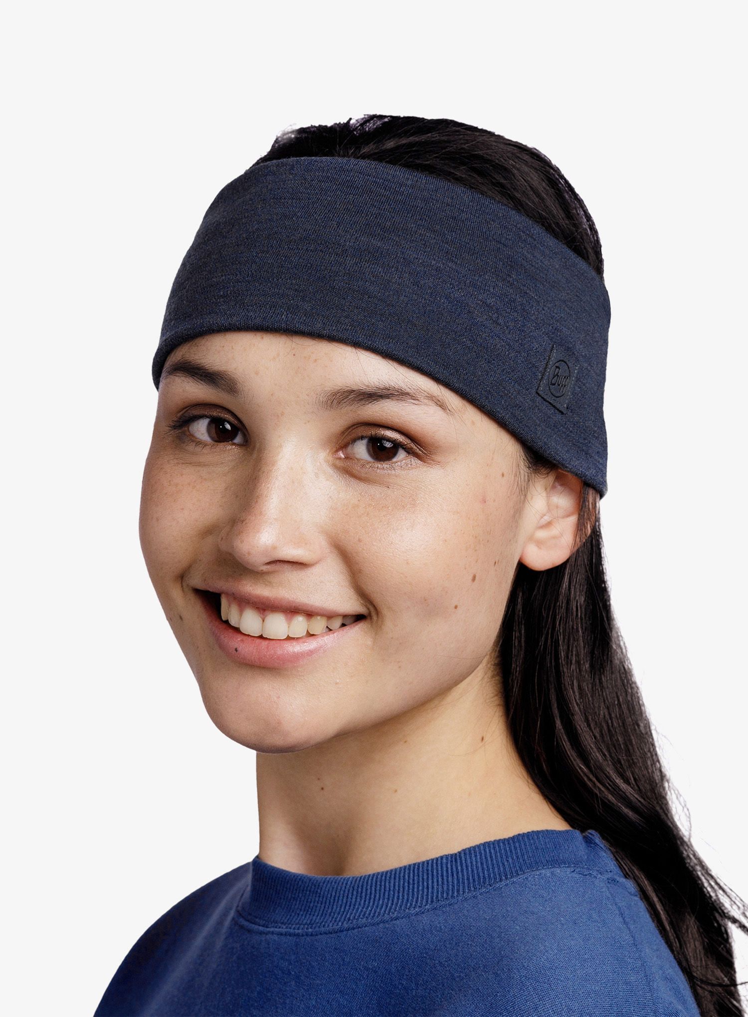Пов'язка на голову Buff Merino Wide Headband - solid night blue