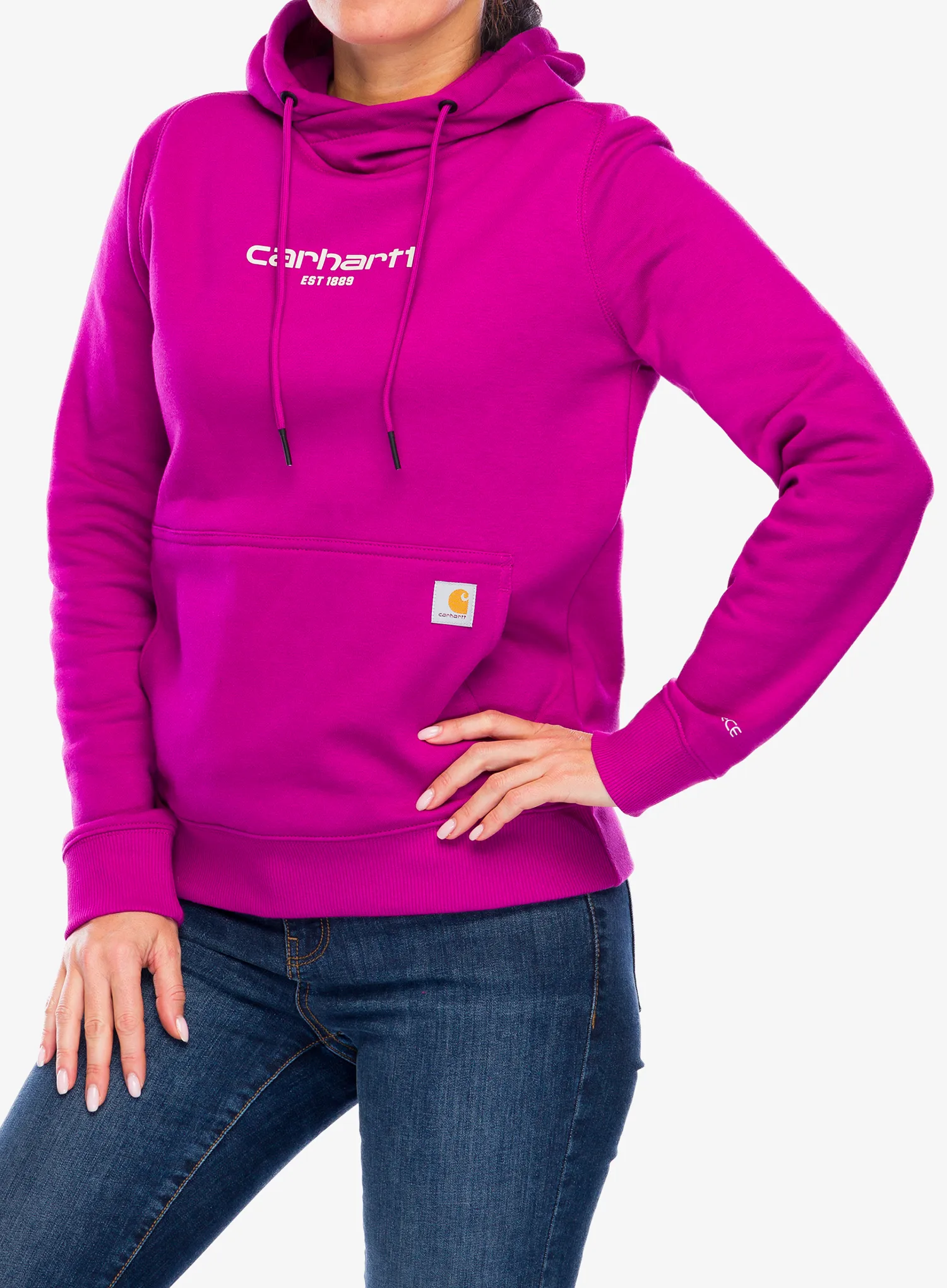 Кофта з каптуром жіноча Carhartt Force Lightweight Sweatshirt - magenta agate