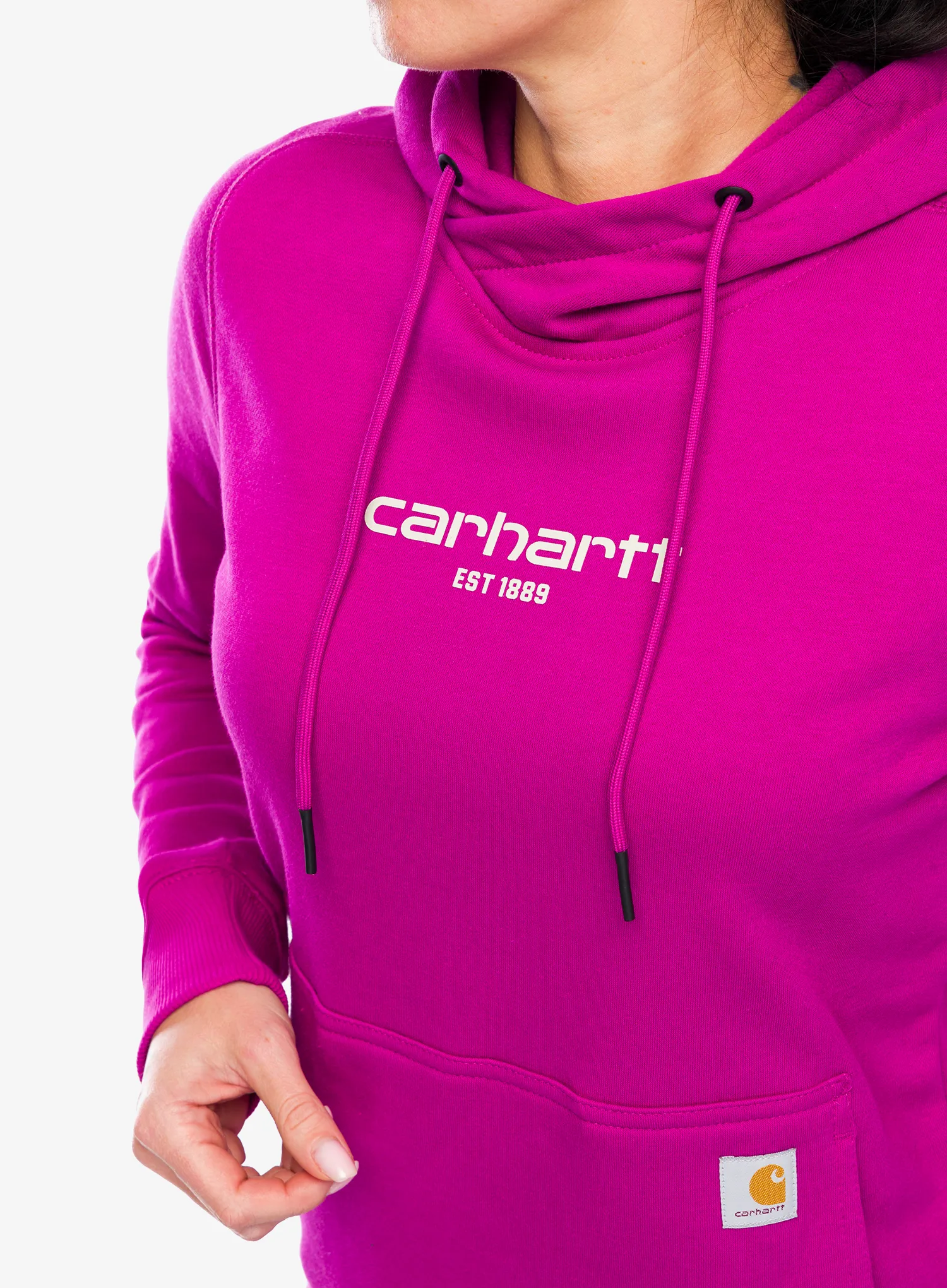 Кофта з каптуром жіноча Carhartt Force Lightweight Sweatshirt - magenta agate