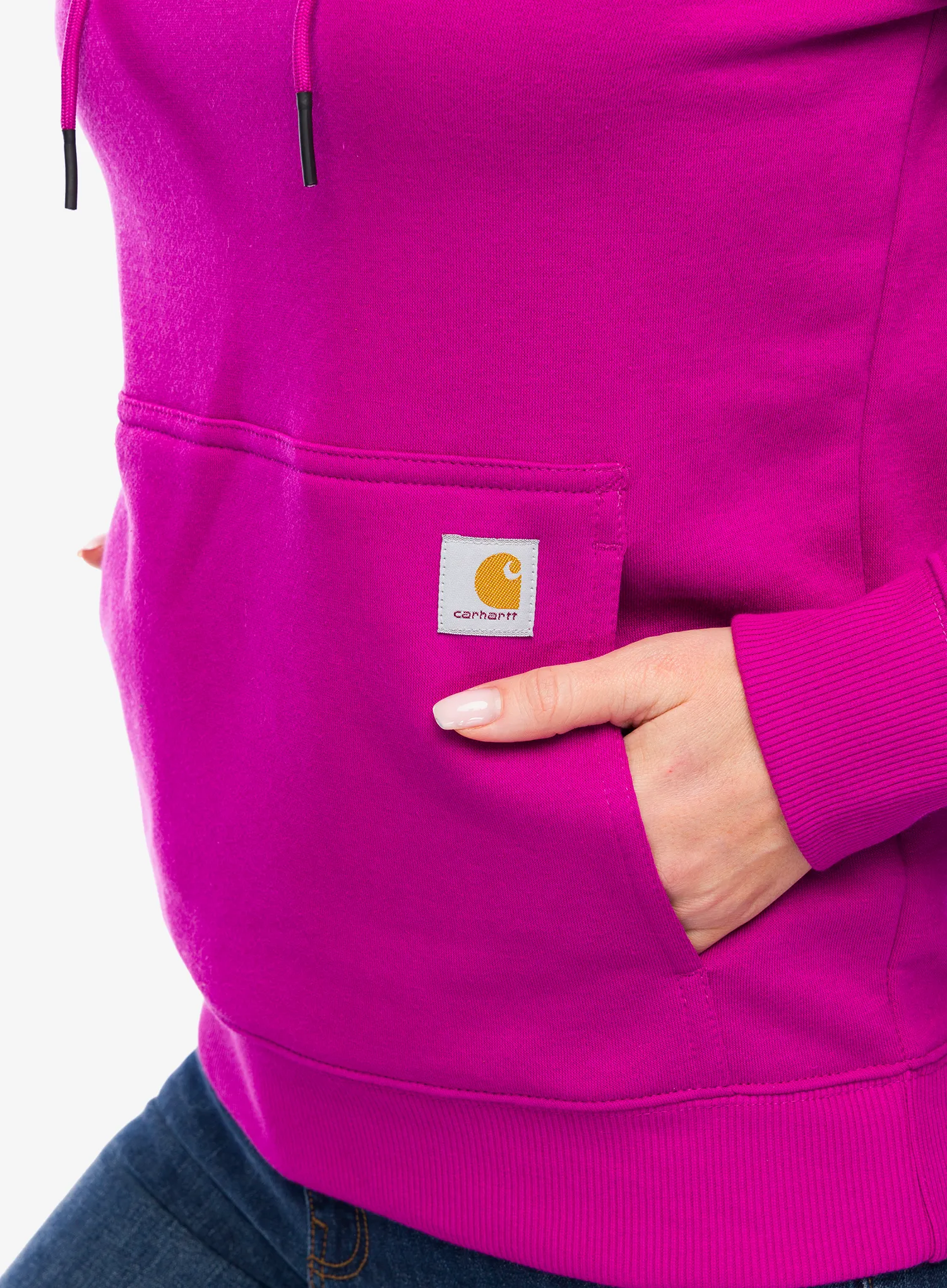 Кофта з каптуром жіноча Carhartt Force Lightweight Sweatshirt - magenta agate