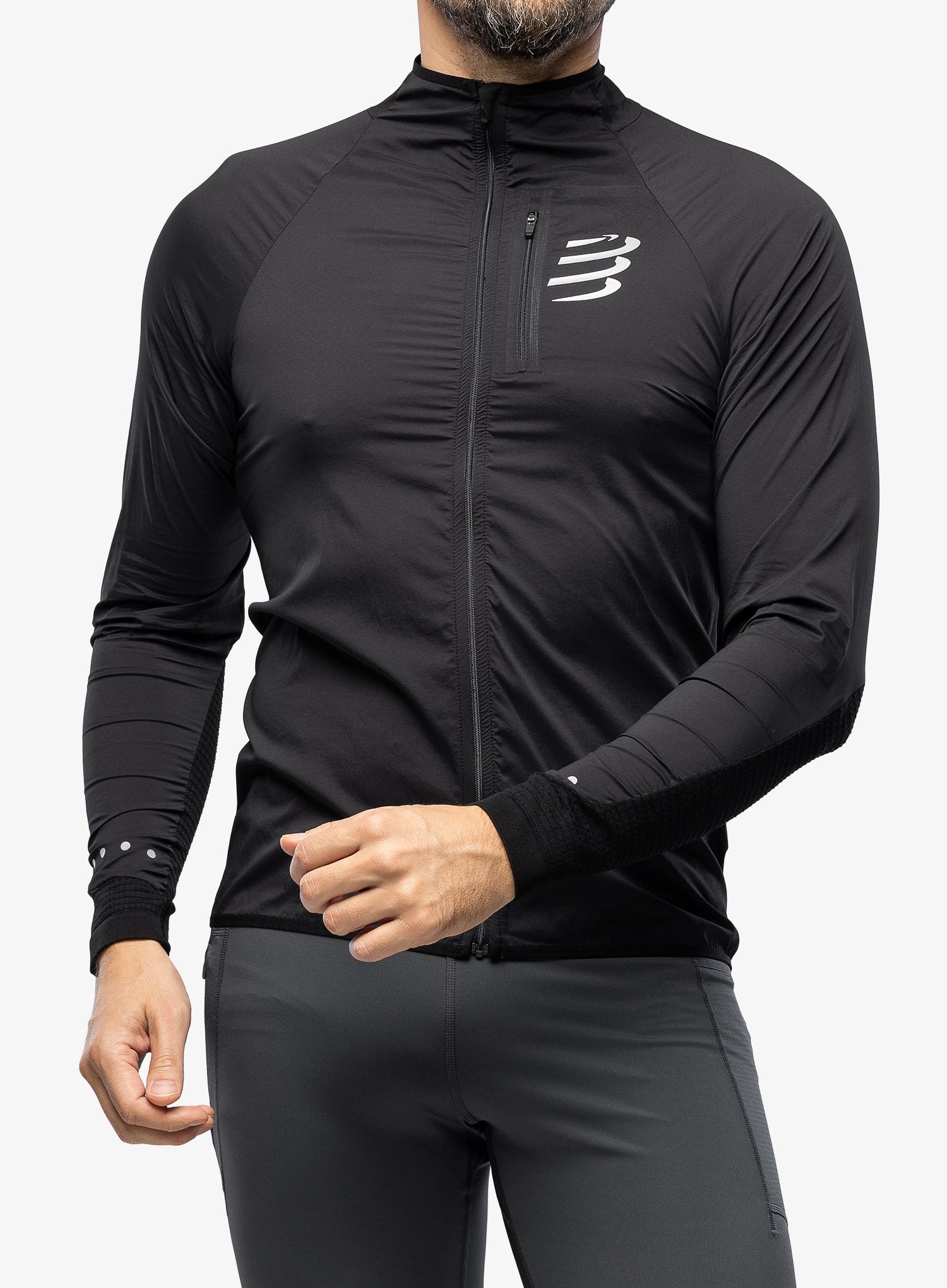 Вітровка Compressport Hurricane Windproof Jacket - black