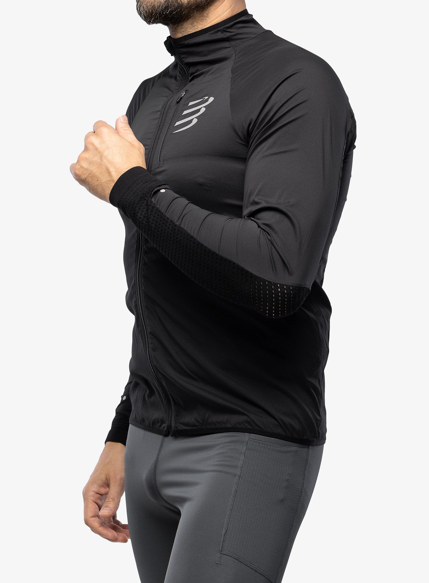 Вітровка Compressport Hurricane Windproof Jacket - black
