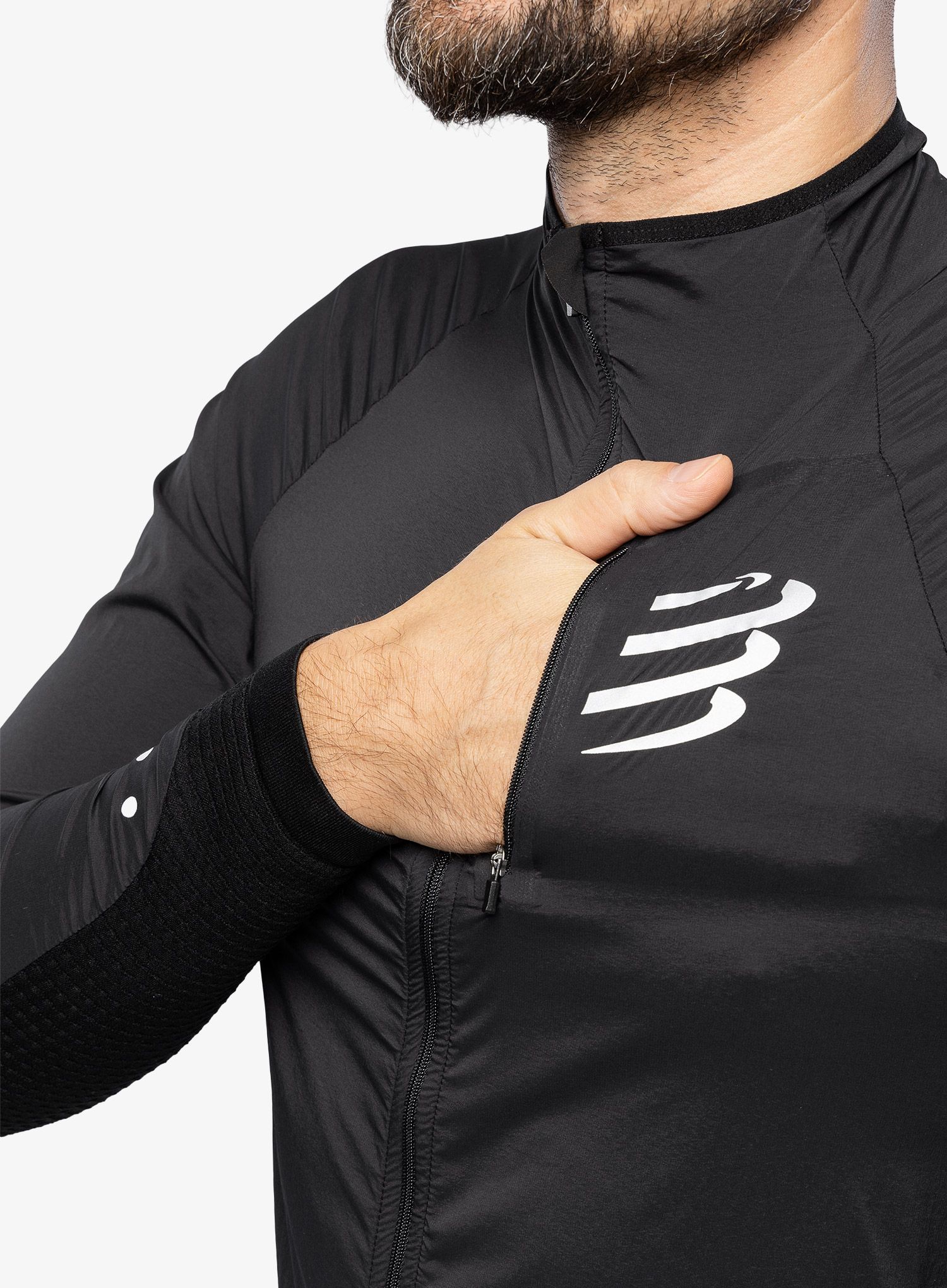 Вітровка Compressport Hurricane Windproof Jacket - black