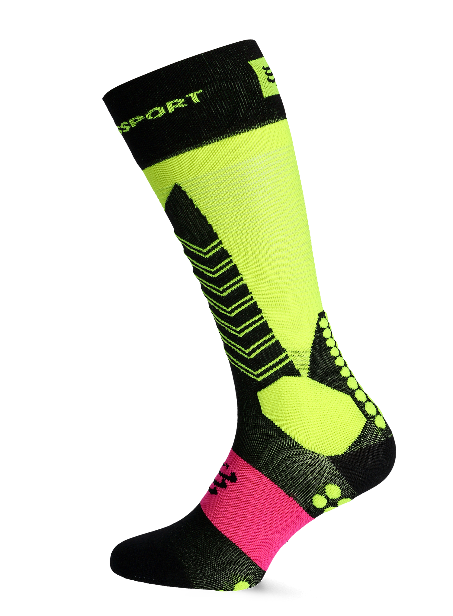 Шкарпетки Compressport Ski Mountaineering Full Socks - safe yellow/black