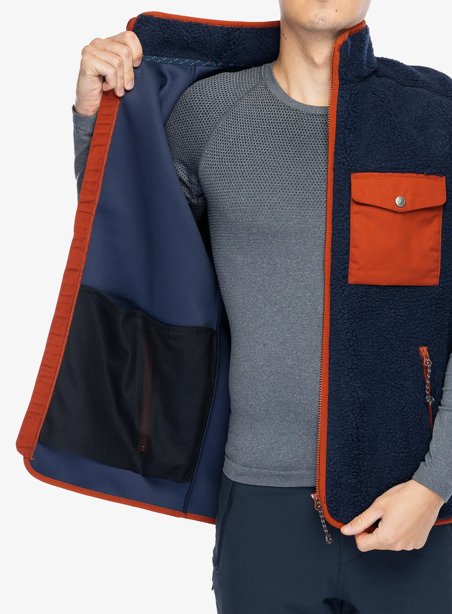 Жилет Fjallraven Vardag Pile Fleece Vest - navy/autumn leaf