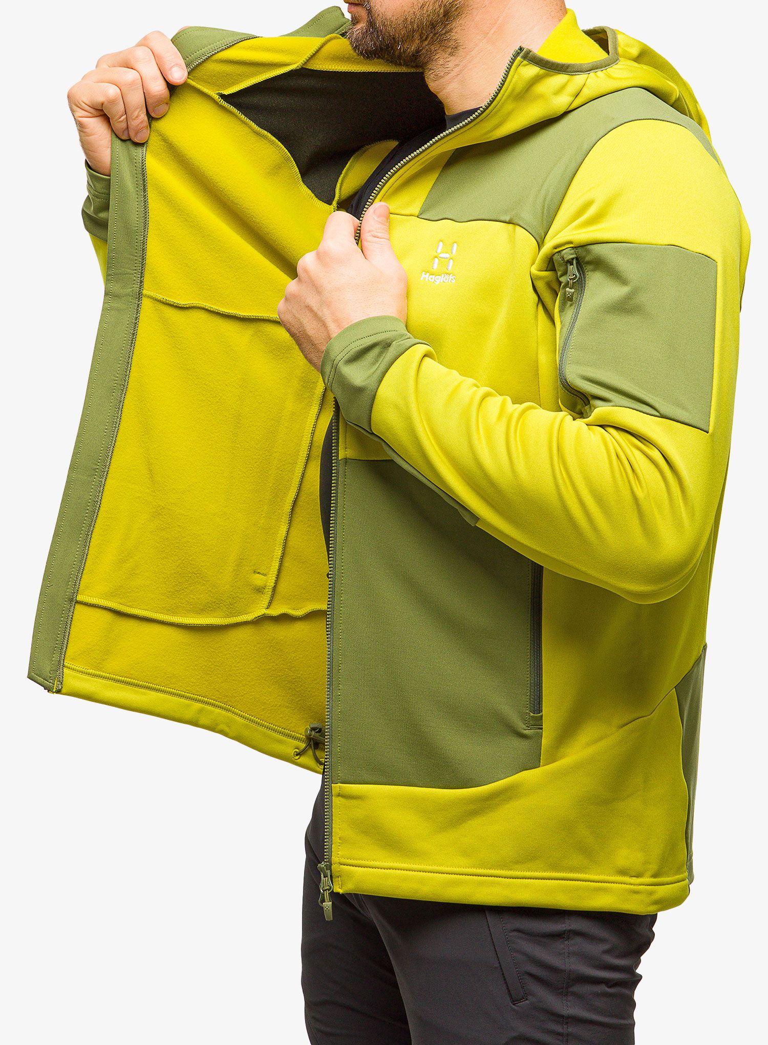 Кофта флісова Haglofs Astral Hood - aurora/olive green