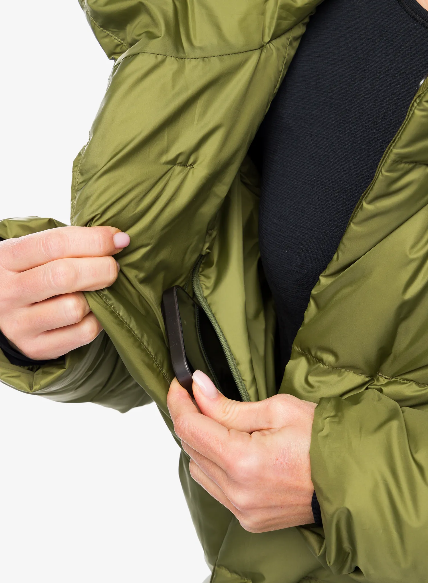 Плащ пуховий жіночий Haglofs Long Down Parka - olive green