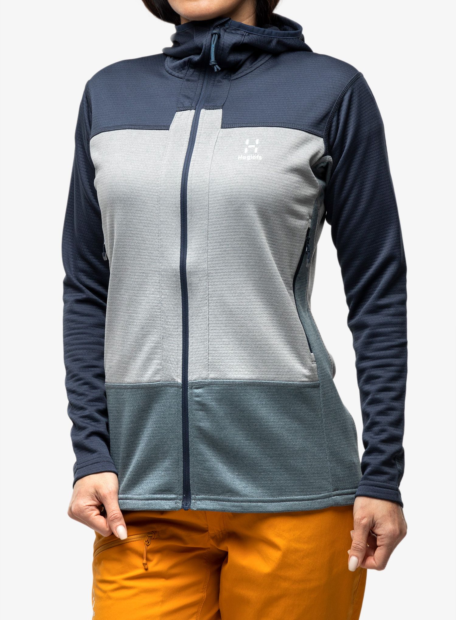Кофта на замку жіноча Haglofs ROC Flash Mid Hood - tarn blue/concrete