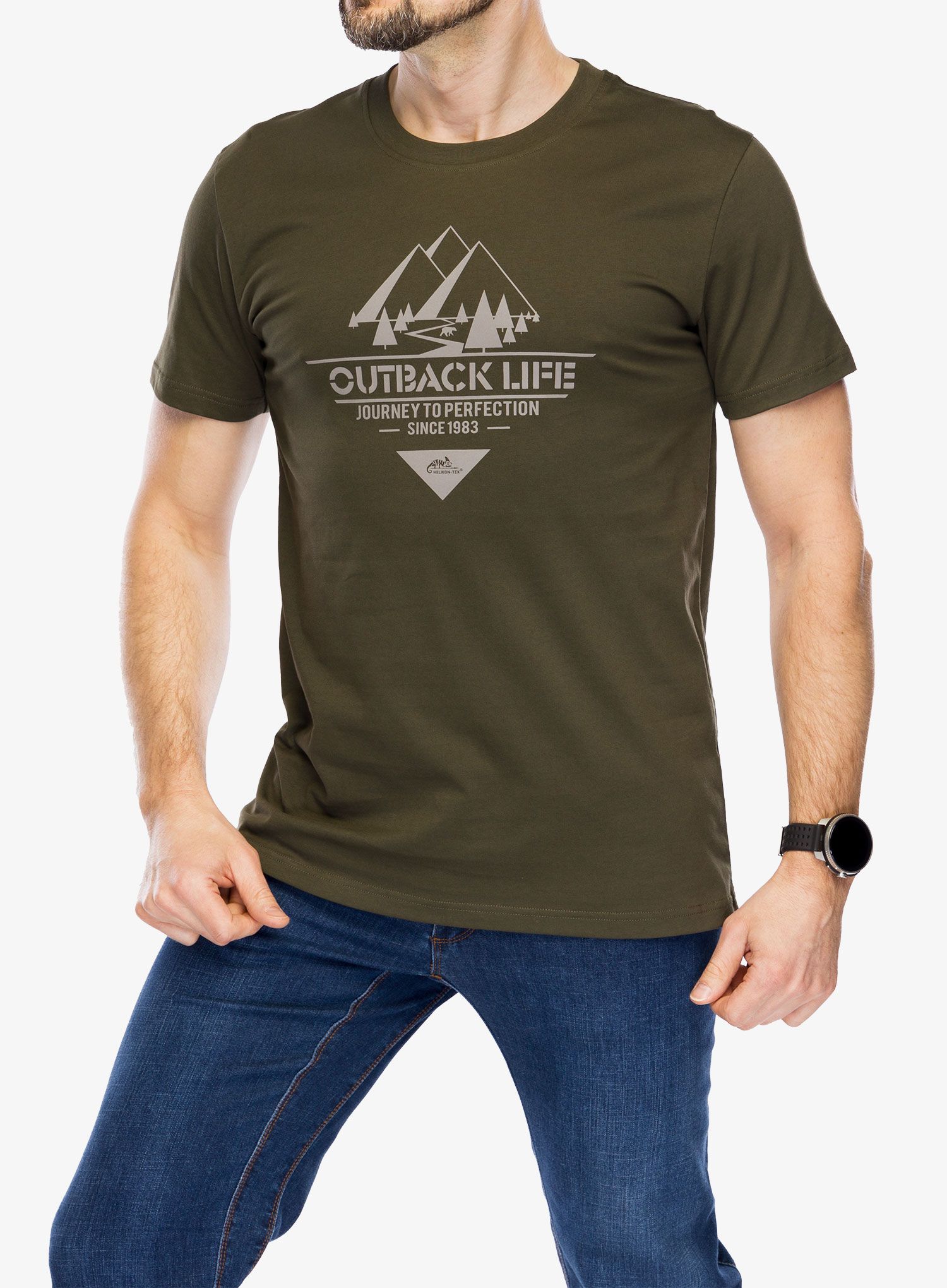 Футболка Helikon-Tex T-Shirt Outback Life - taiga green