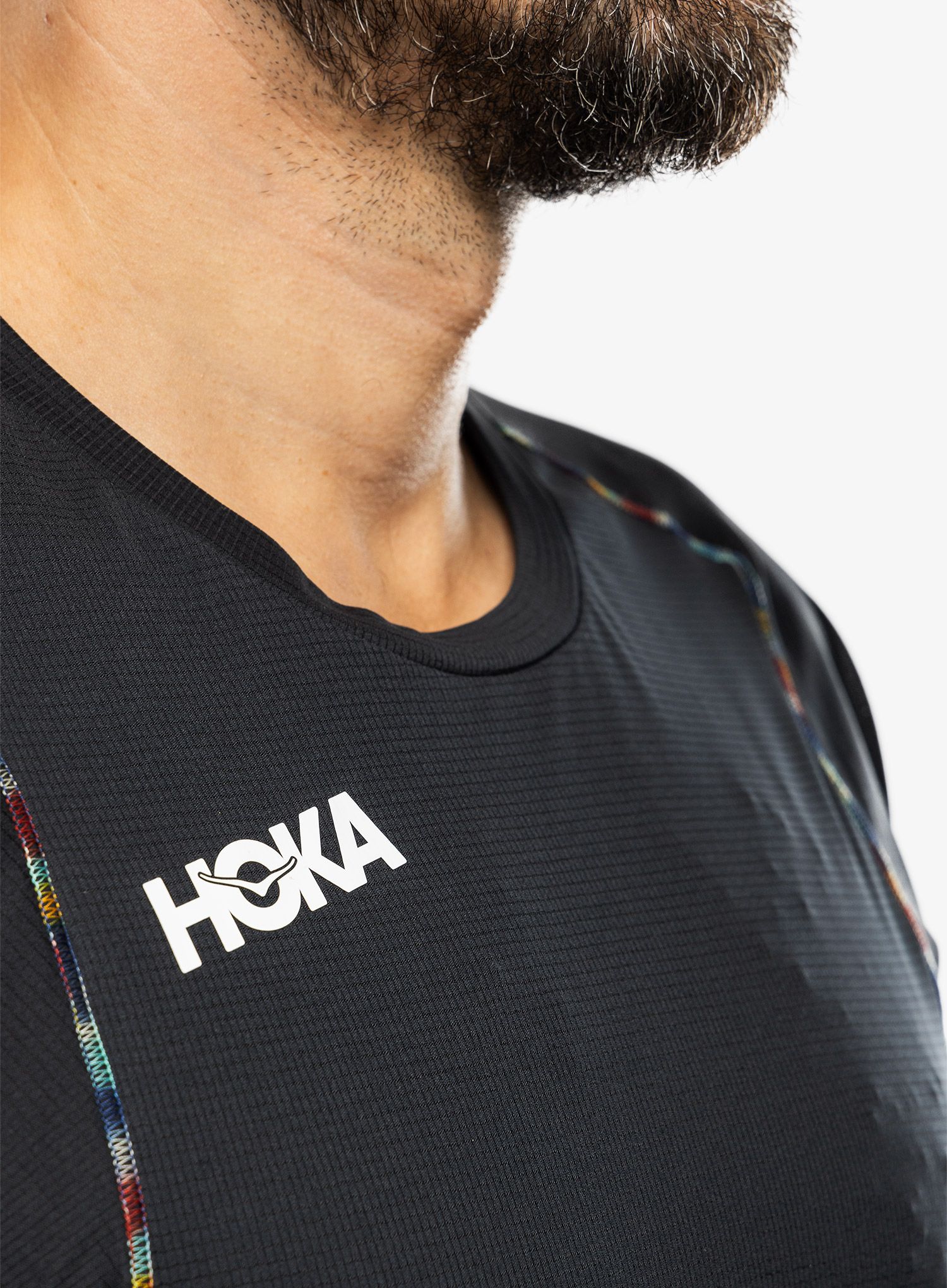 Футболка для бігу Hoka Glide Short Sleeve - black/multi