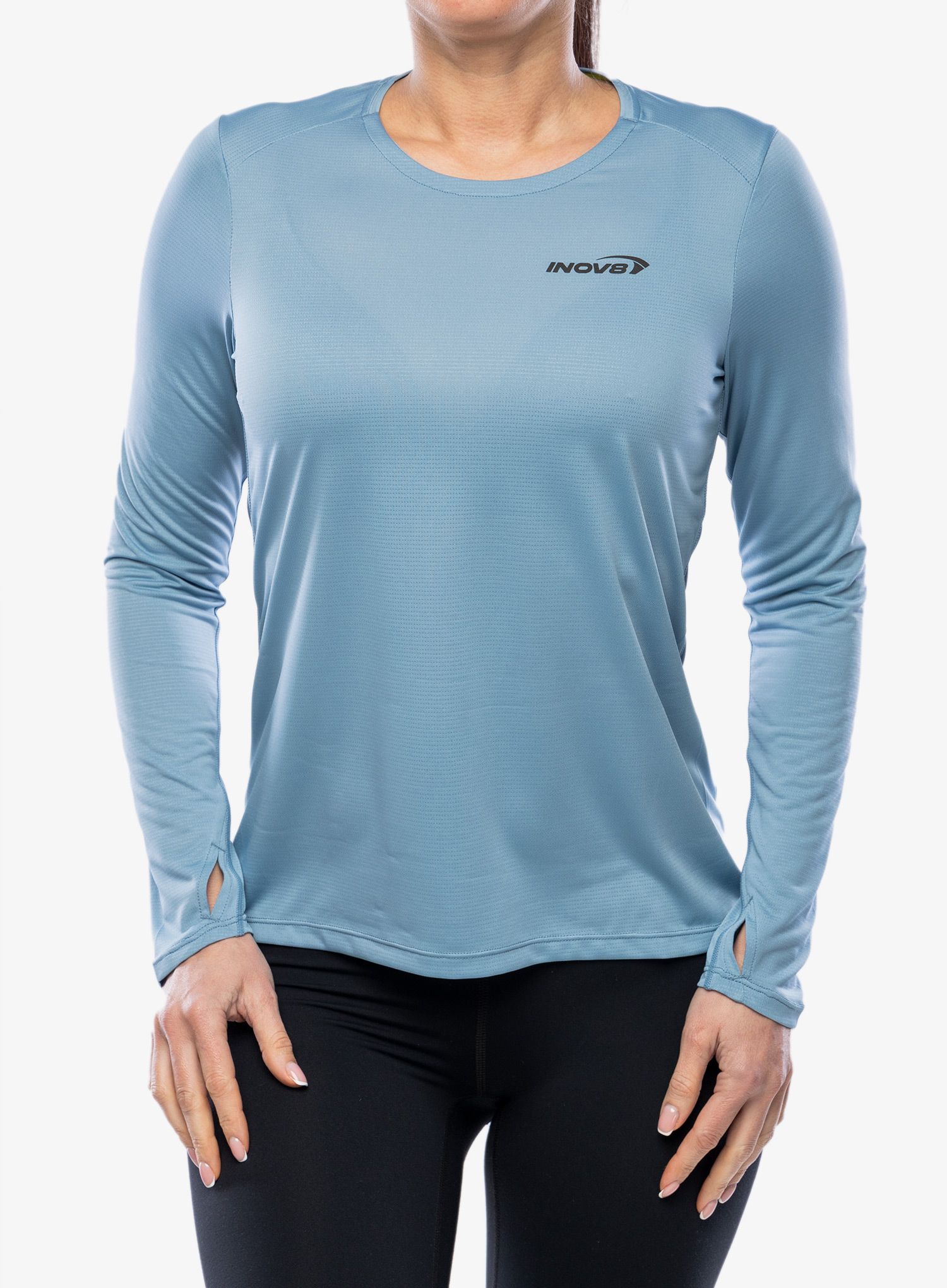 Кофта для бігу жіноча Inov-8 Performance Long Sleeve - blue grey/slate