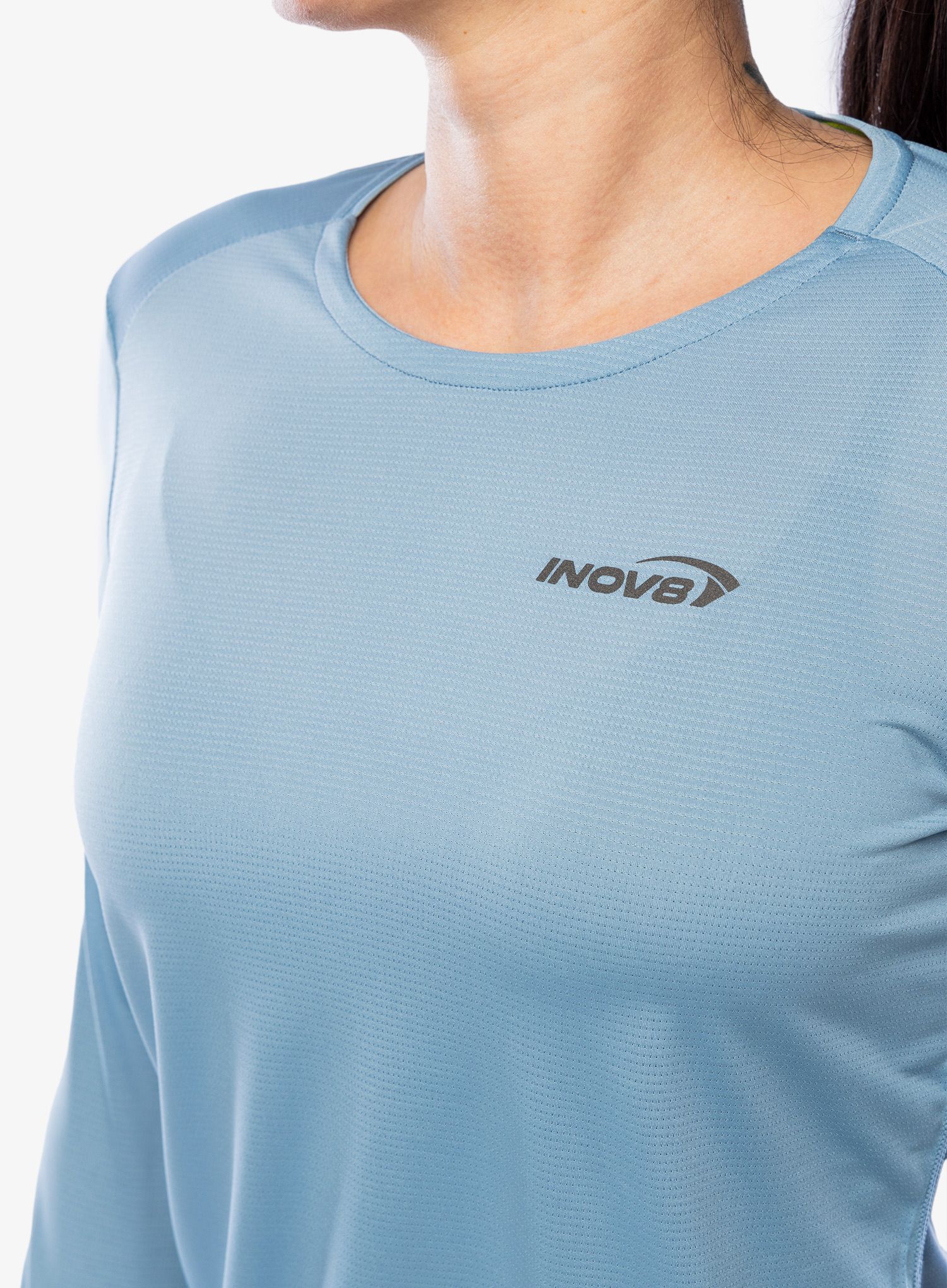 Кофта для бігу жіноча Inov-8 Performance Long Sleeve - blue grey/slate