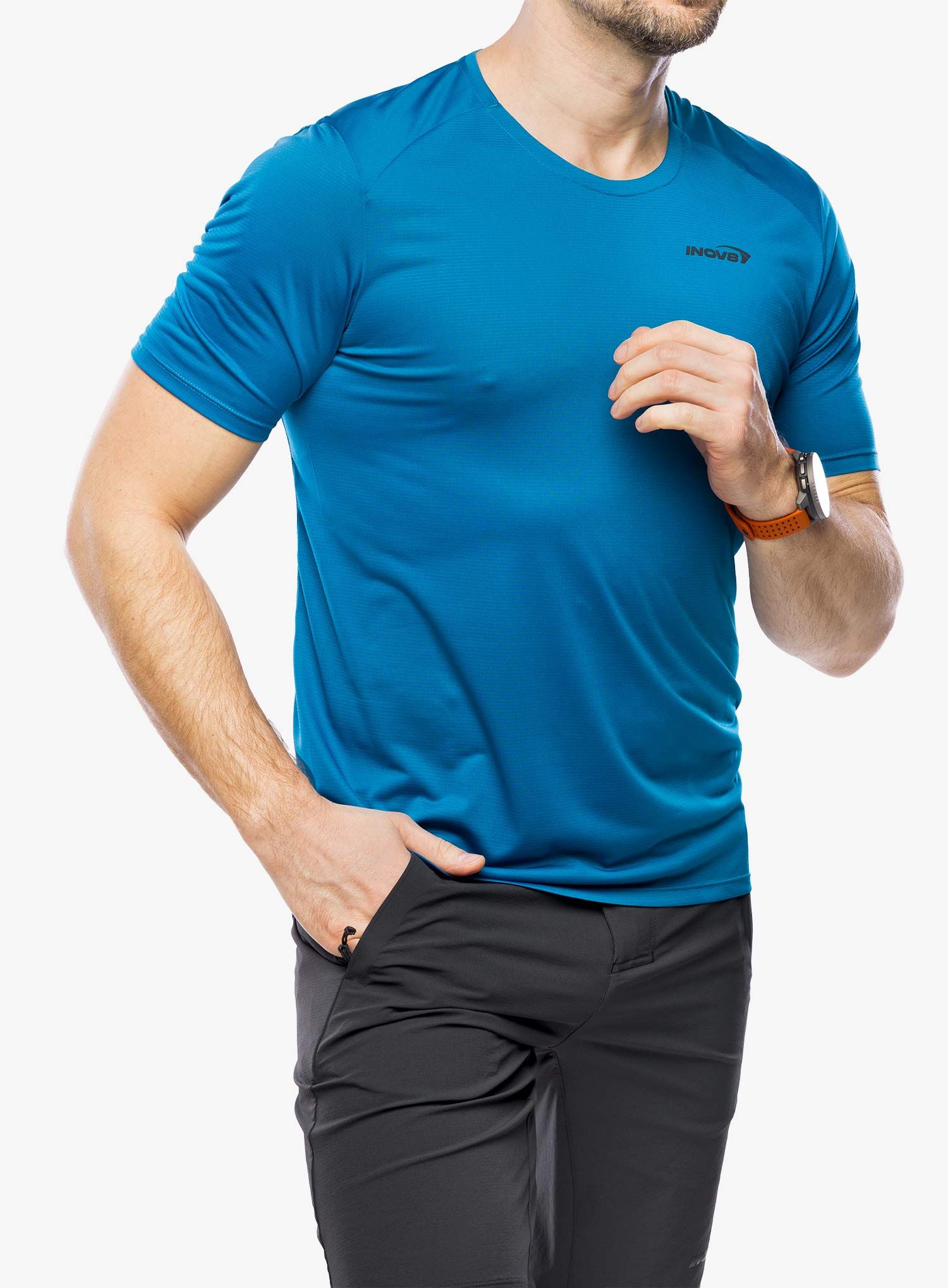Футболка для тренувань Inov-8 Performance Short Sleeve - blue/navy