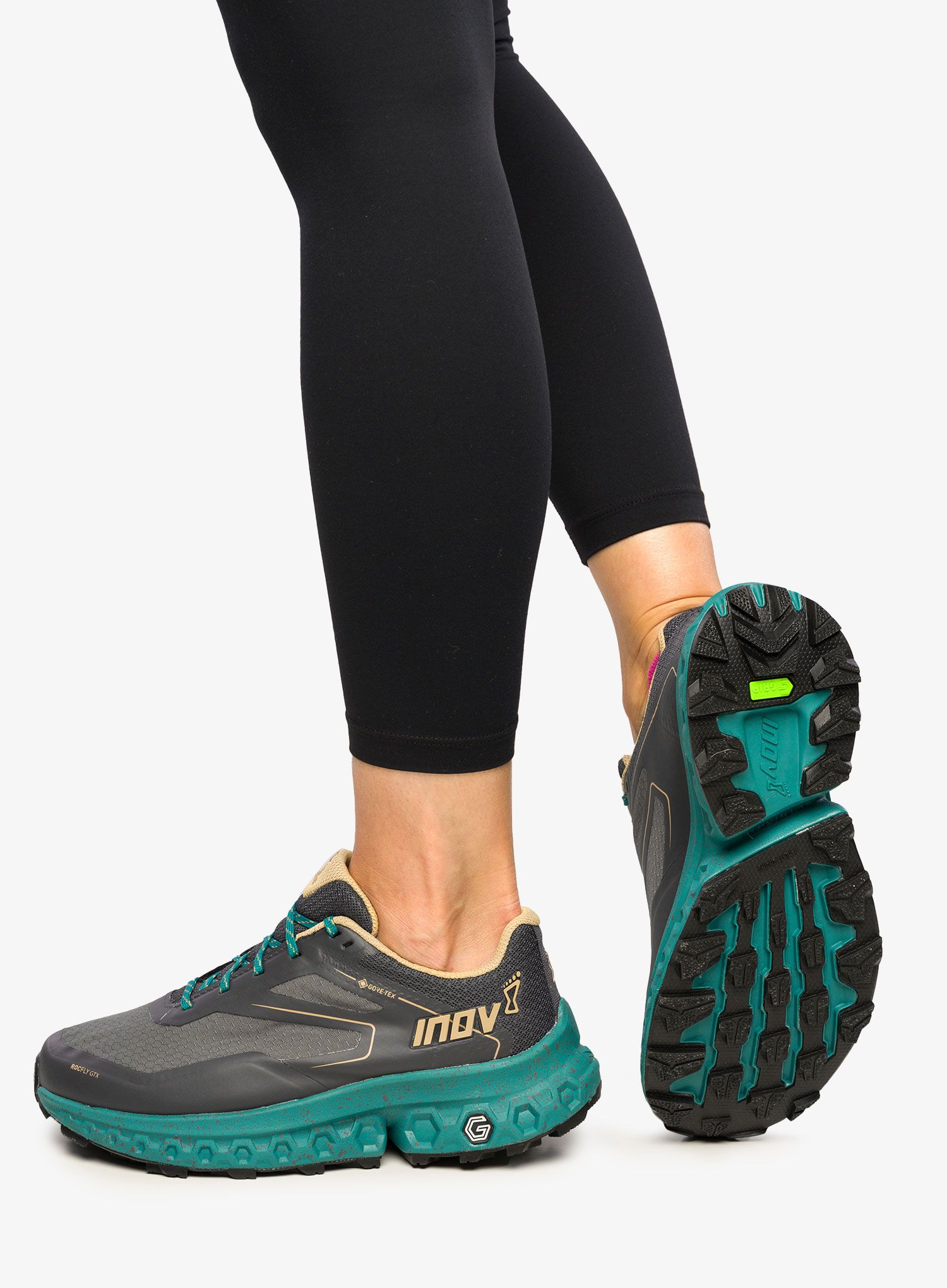 Черевики туристичні жіночі Inov-8 RocFly G 350 GTX - slate/teal/sand