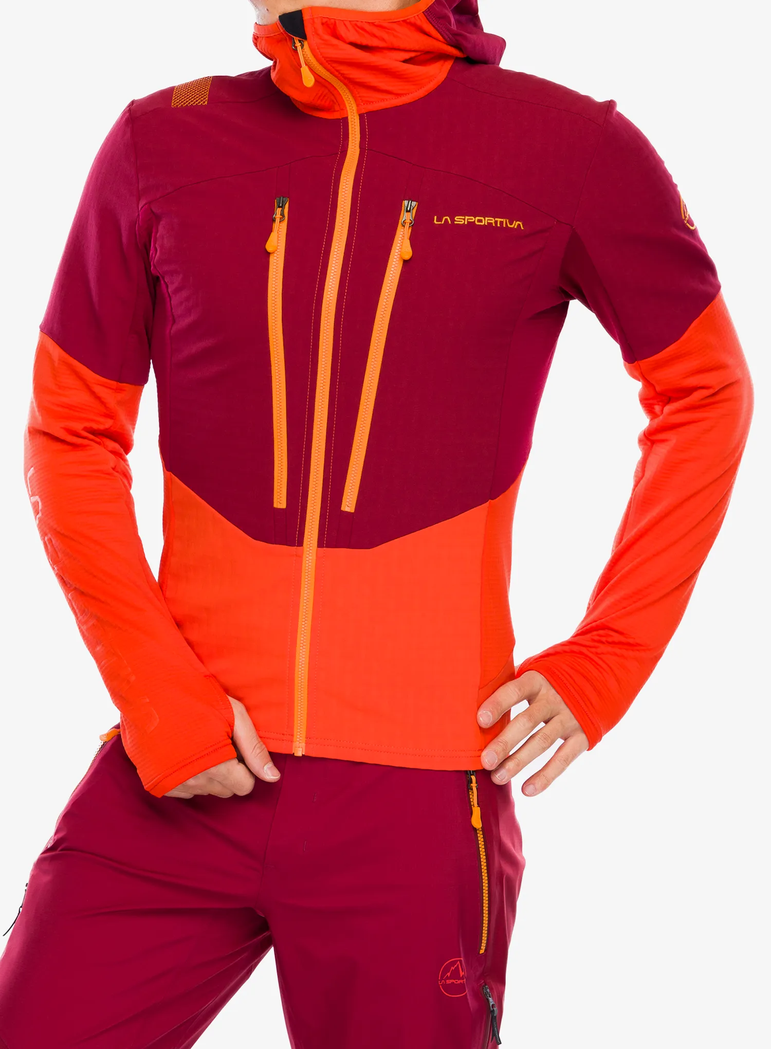 Кофта з каптуром La Sportiva Session Tech Hoody - cherry tomato/sangria
