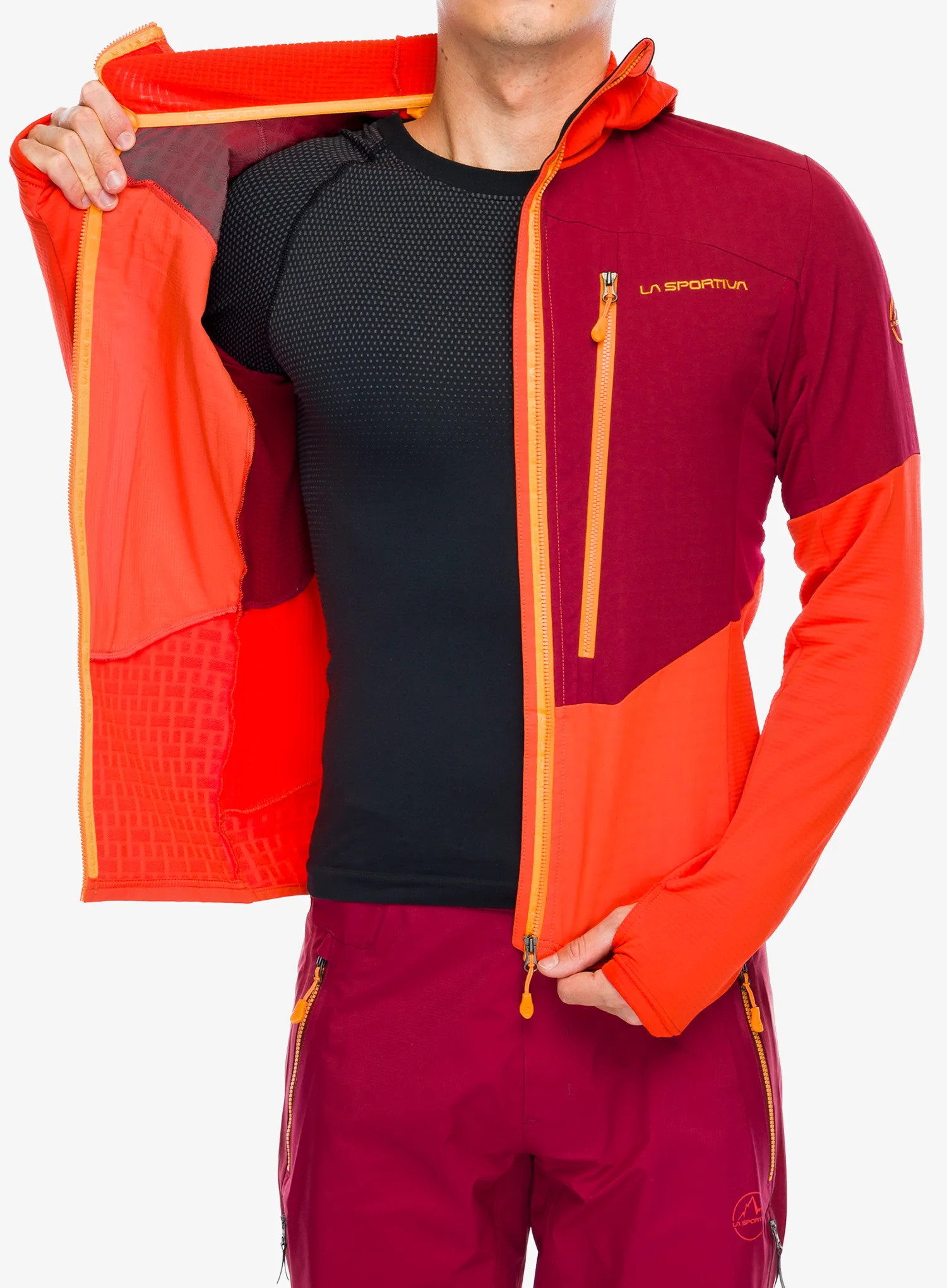 Кофта з каптуром La Sportiva Session Tech Hoody - cherry tomato/sangria