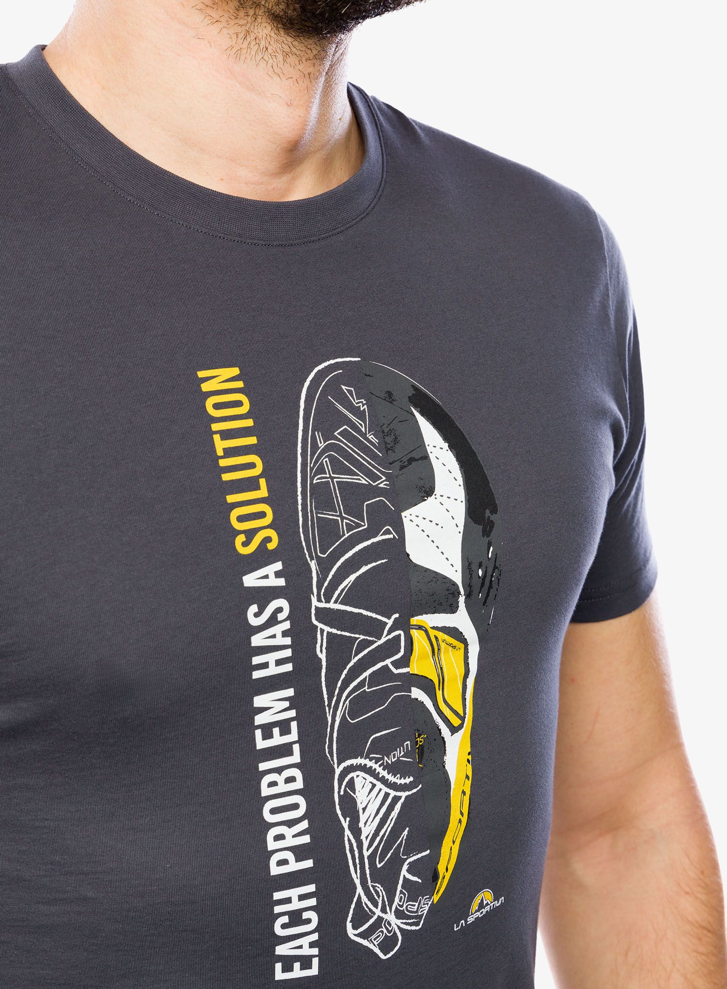 Футболка з принтом La Sportiva Solution T-Shirt - carbon/yellow