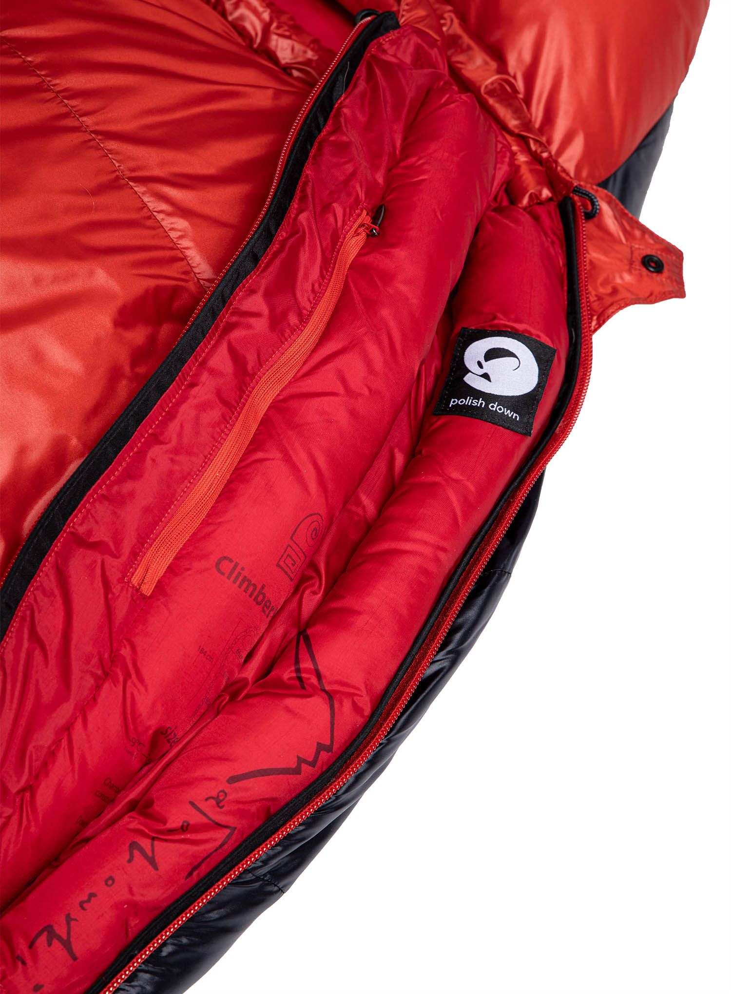 Спальний мішок пуховий Małachowski Climber II 800 (176 cm) - black/red