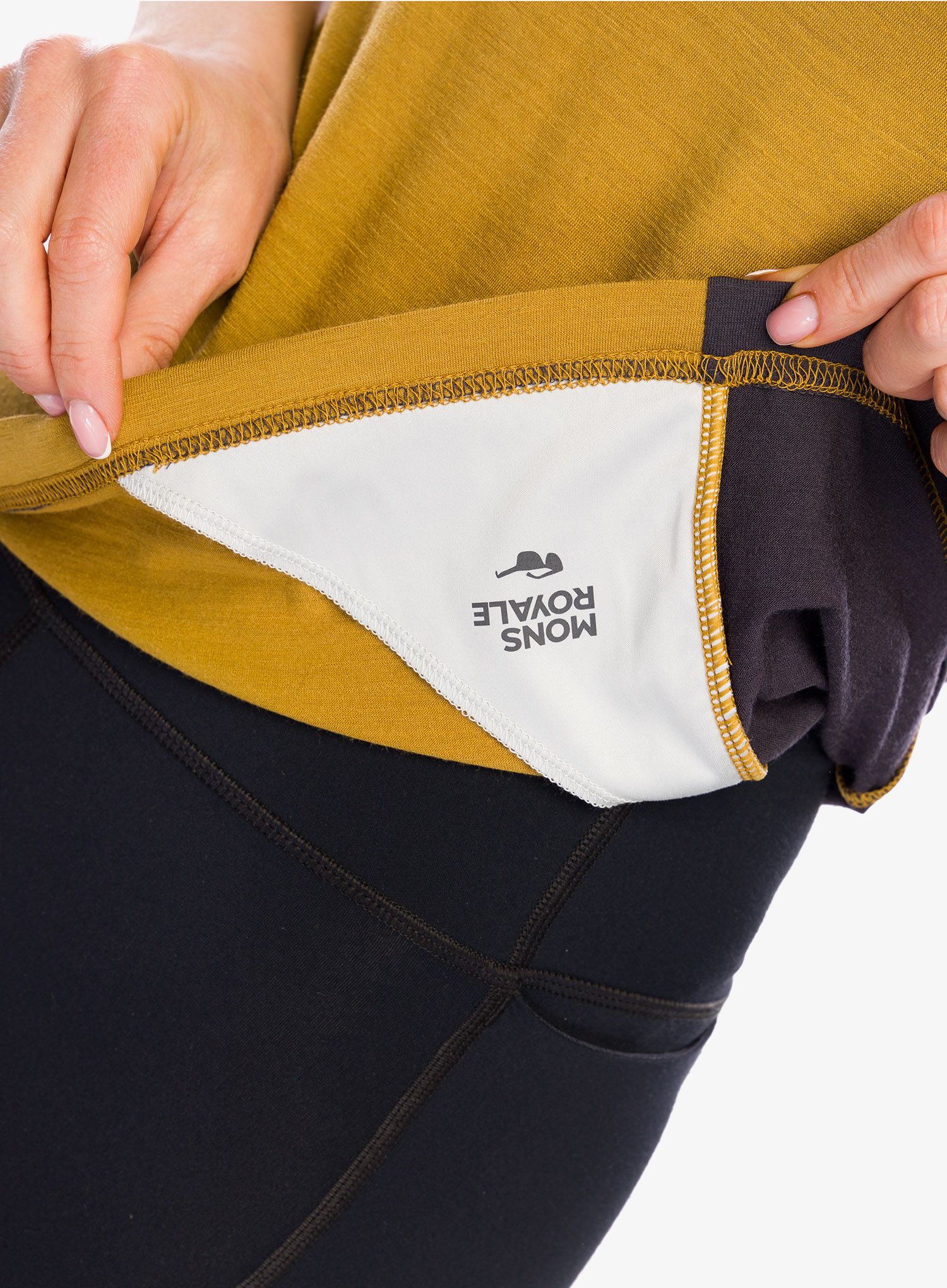 Жіноча велофутболка Mons Royale Tarn Merino Shift Tee - shale/cumin