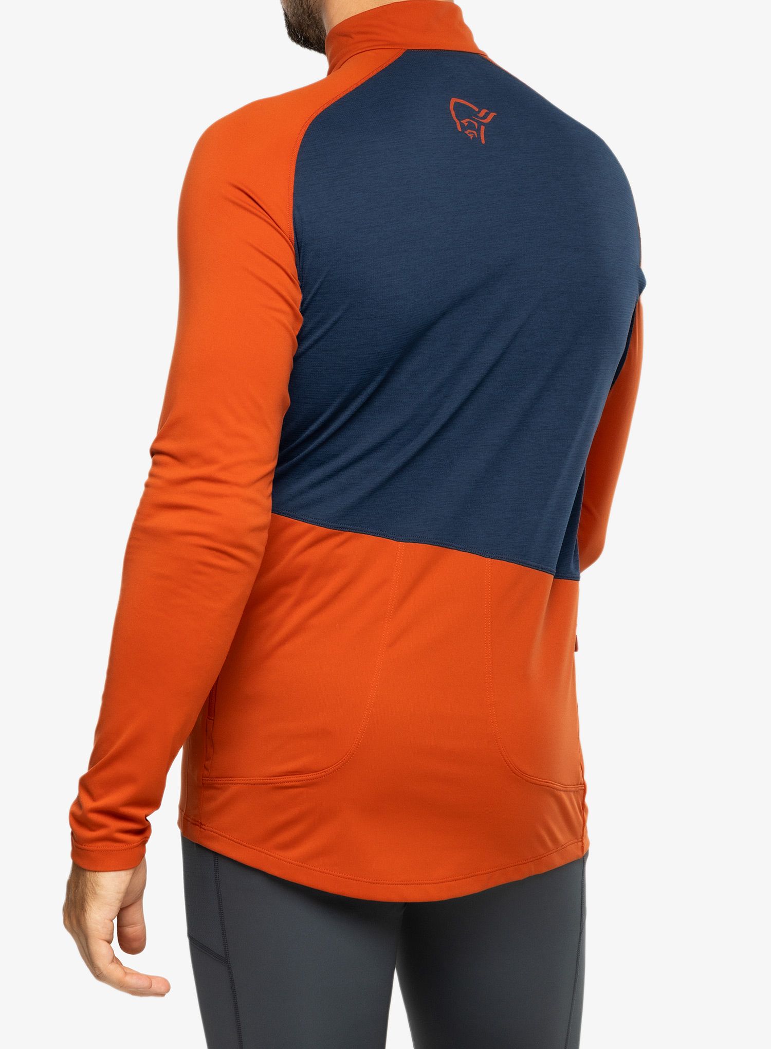 Велокофта Norrona Fjora Equaliser LS Zip Top - rooibos tea/indigo night