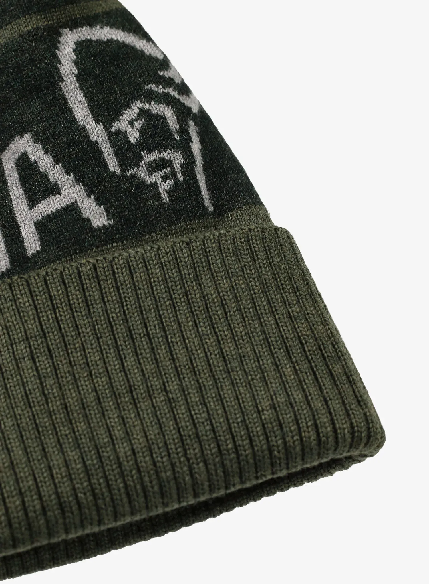 Шапка зимова Norrona Heavy MerinoUll Logo Beanie - olive night melange