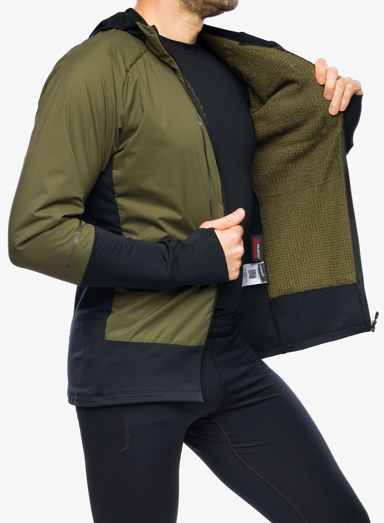 Куртка для бігу Norrona Senja Alpha90 Zip Hood - olive night