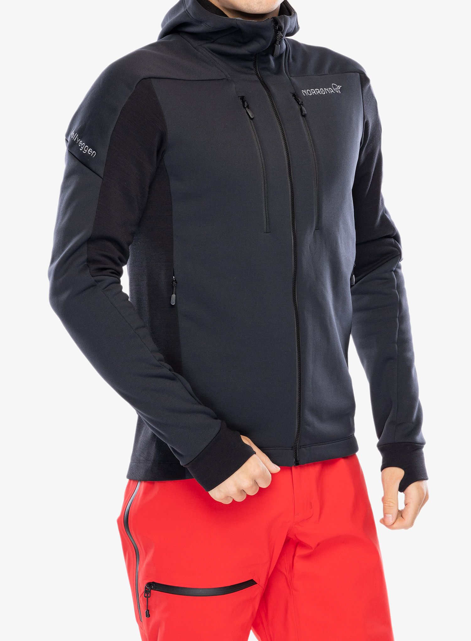 Кофта на блискавці Norrona Trollveggen Powerstretch Pro Zip Hood - caviar