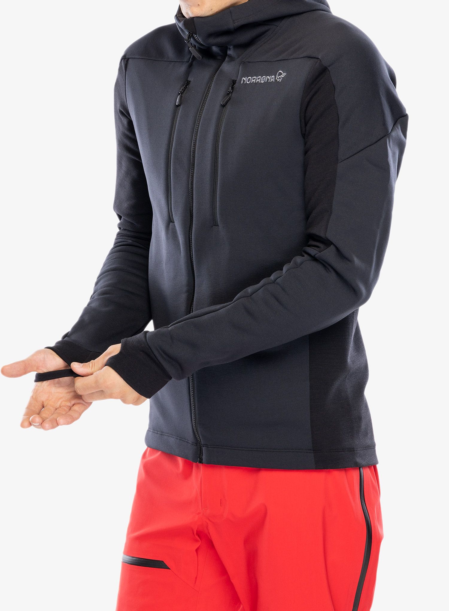 Кофта на блискавці Norrona Trollveggen Powerstretch Pro Zip Hood - caviar