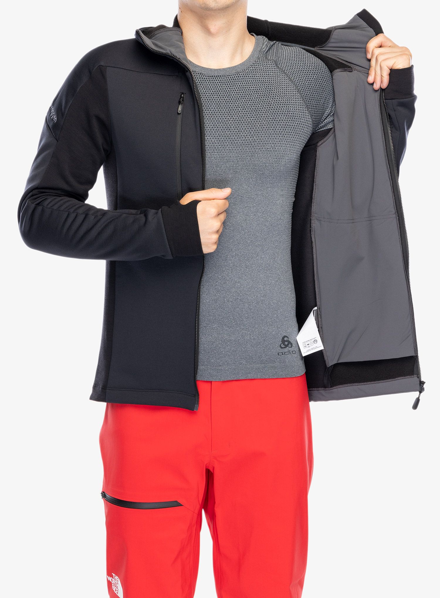 Кофта на блискавці Norrona Trollveggen Powerstretch Pro Zip Hood - caviar