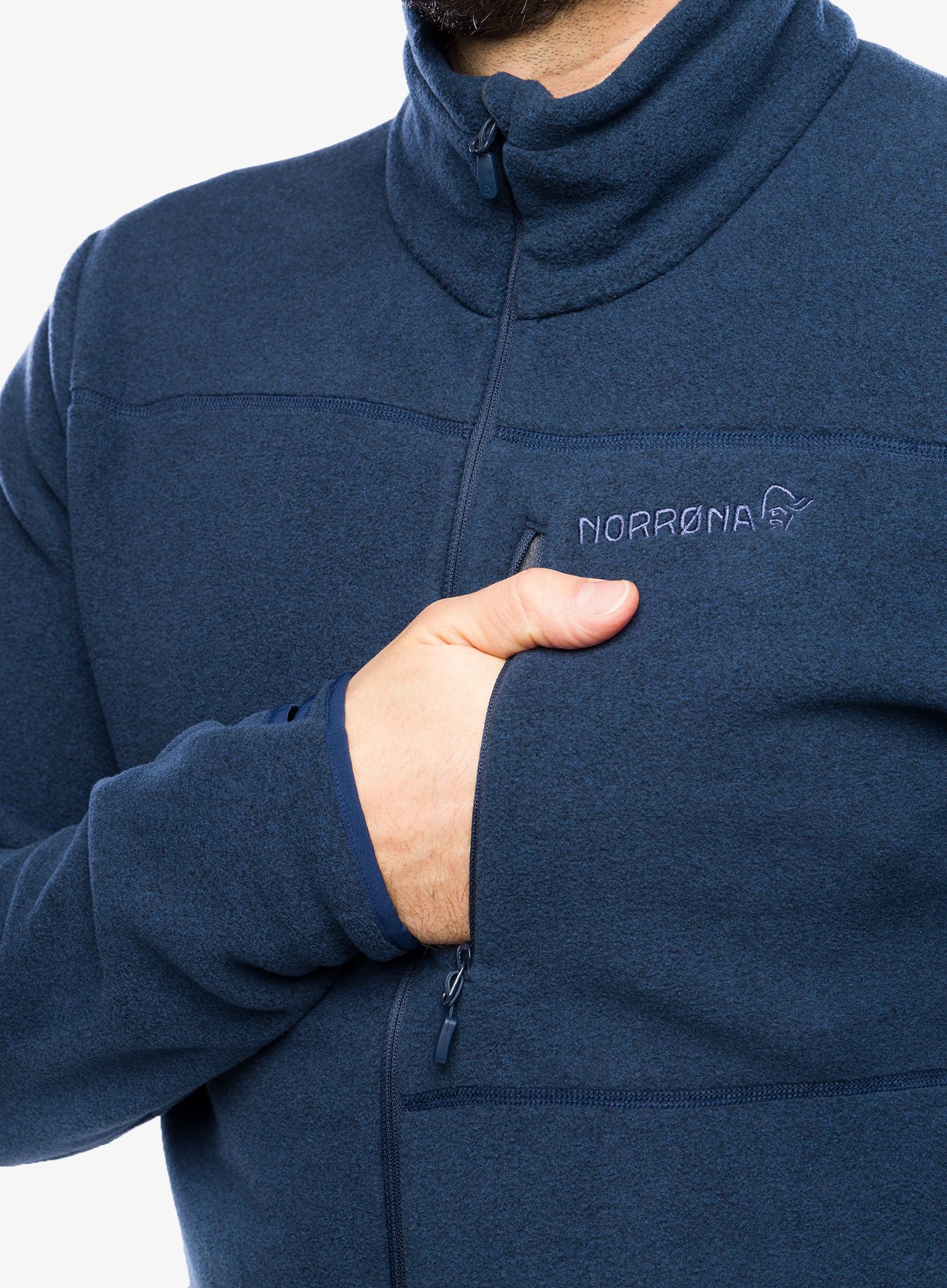 Кофта без каптура Norrona Warm2 Jacket - indigo night