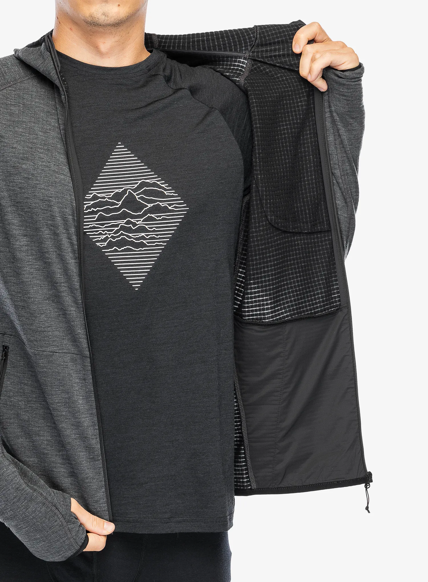Кофта з каптуром Odlo Ascent Mid Layer Hoody Full Zip - black