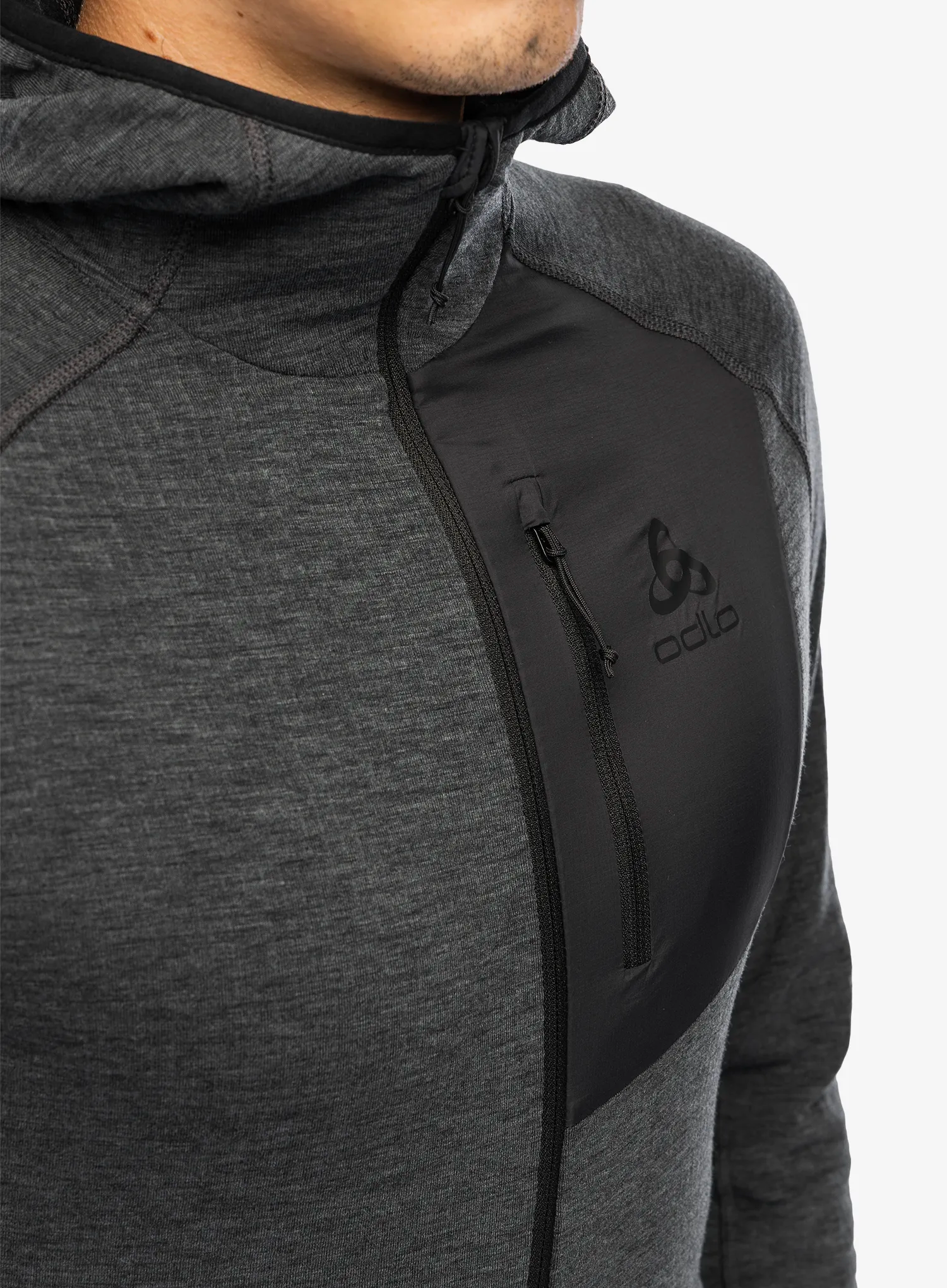 Кофта з каптуром Odlo Ascent Mid Layer Hoody Full Zip - black
