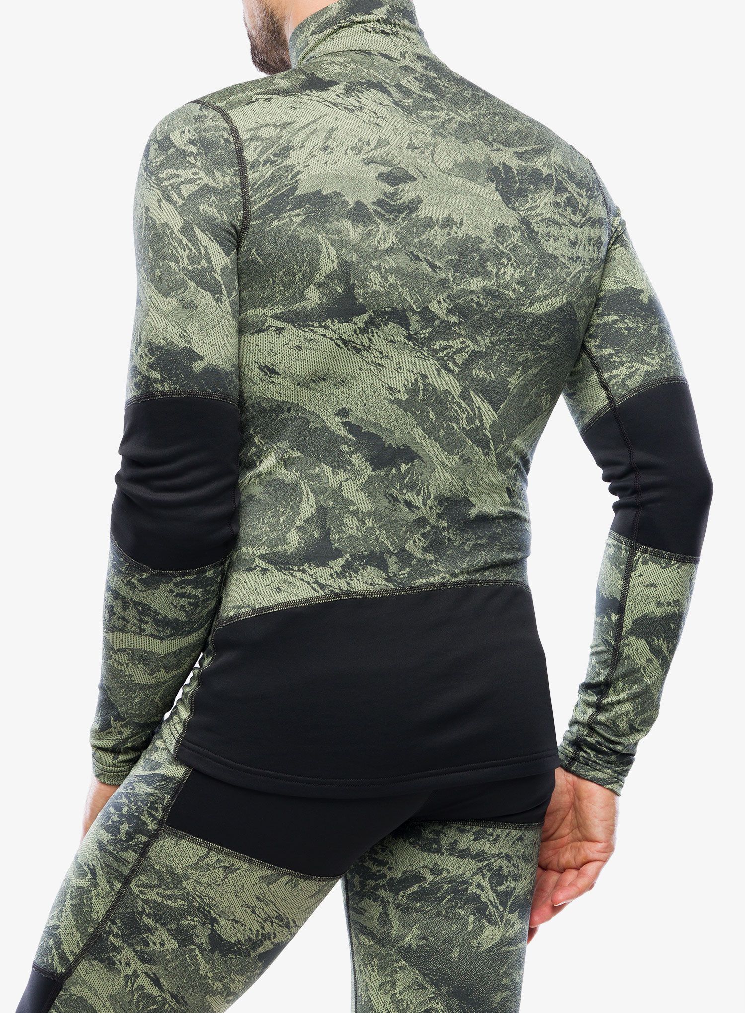 Термокофта Odlo Whistler Eco BL Top Turtle Neck LS Half Zip - matte green/black