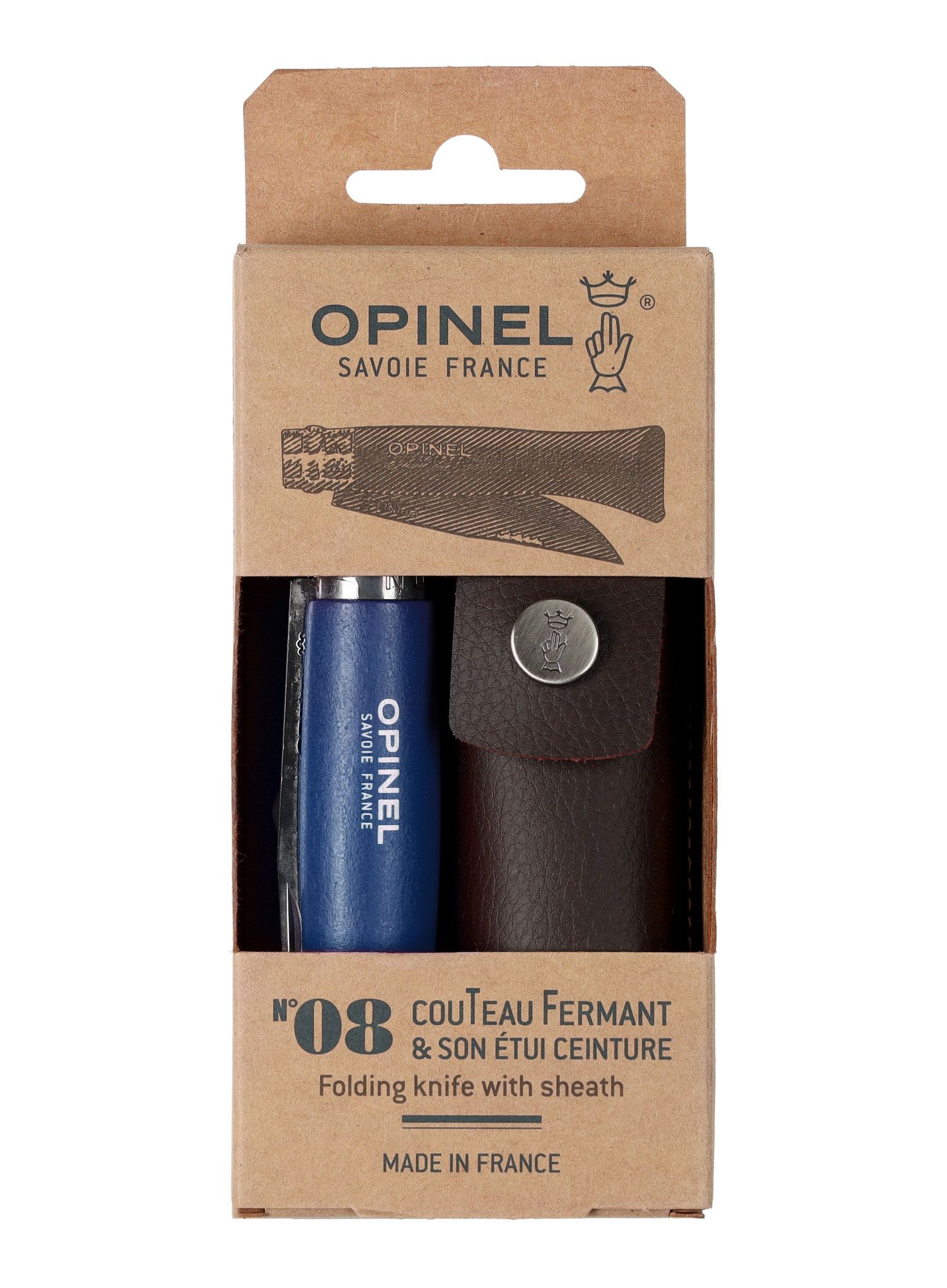 Ніж туристичний Opinel No.08 Inox Origins - blue