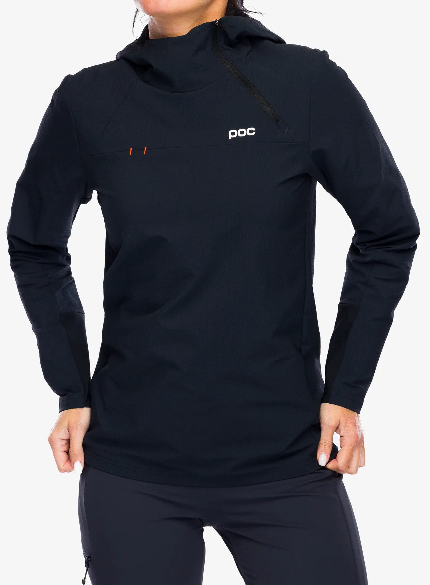 Жіноча велофутболка POC Mantle Thermal Hoodie - uranium black