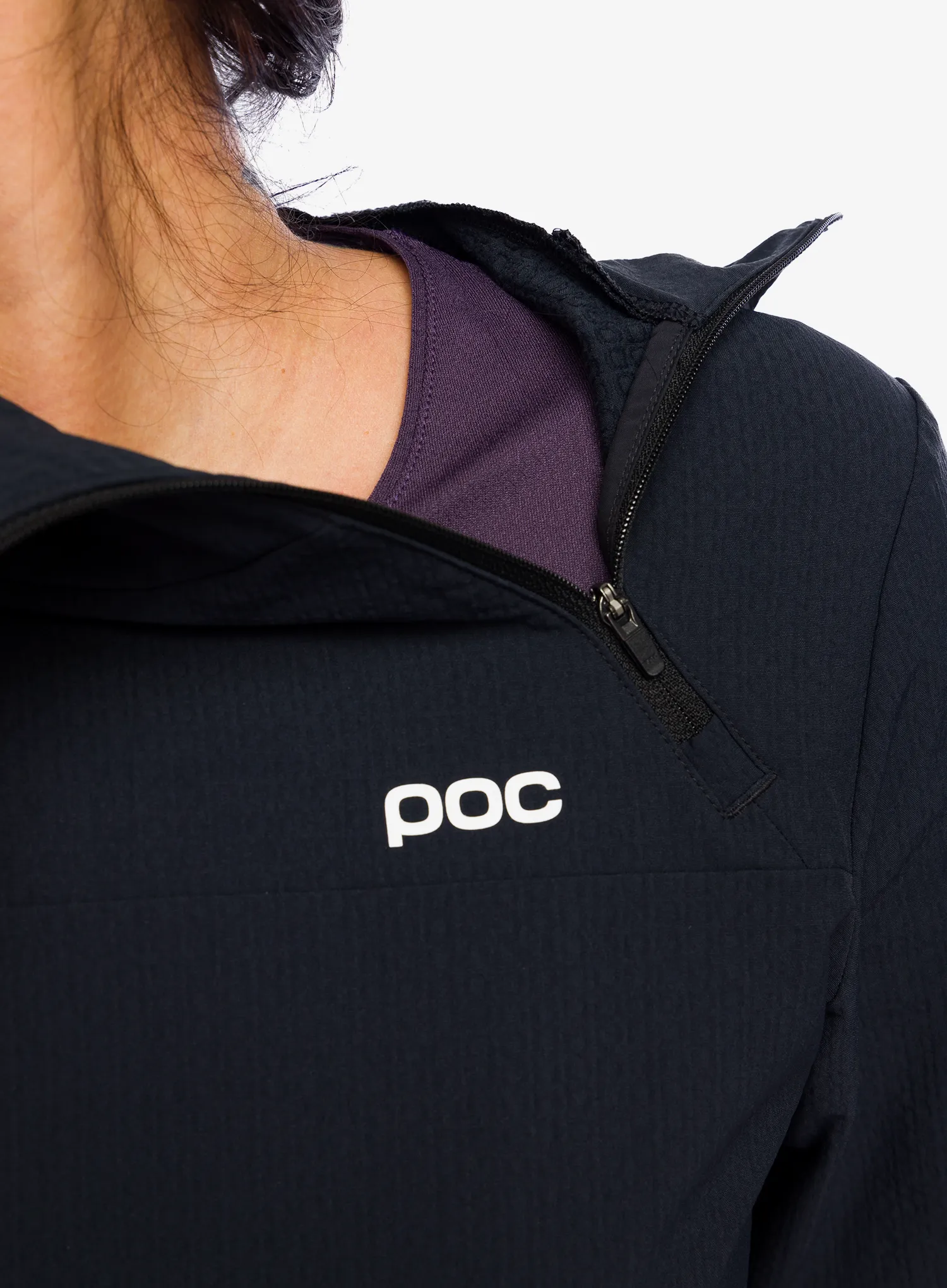 Жіноча велофутболка POC Mantle Thermal Hoodie - uranium black