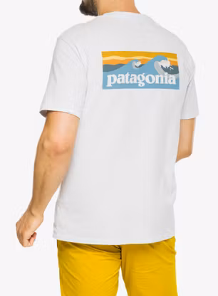 Футболка з принтом Patagonia Boardshort Logo Pocket Responsibili-Tee - white