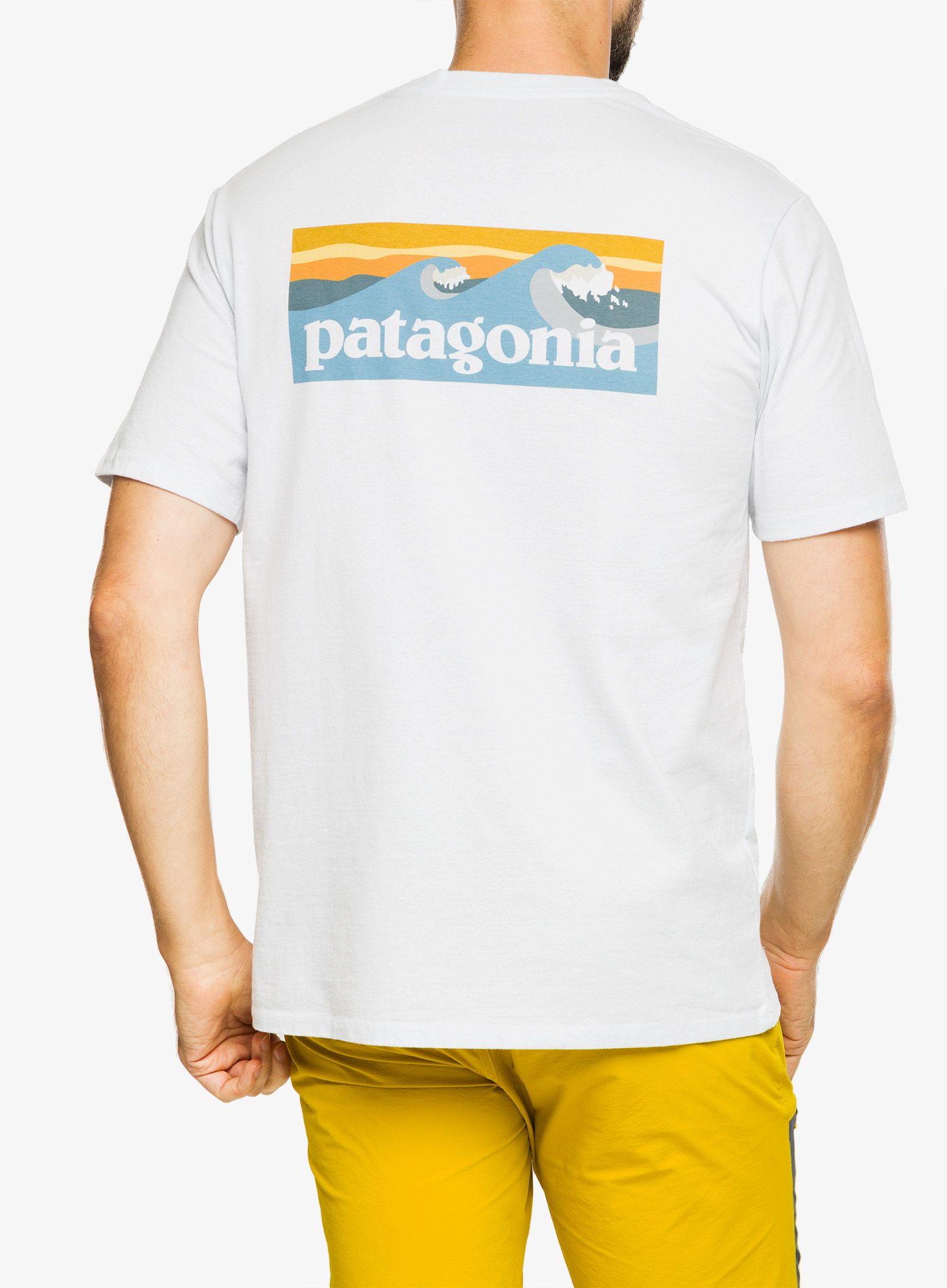 Футболка з принтом Patagonia Boardshort Logo Pocket Responsibili-Tee - white