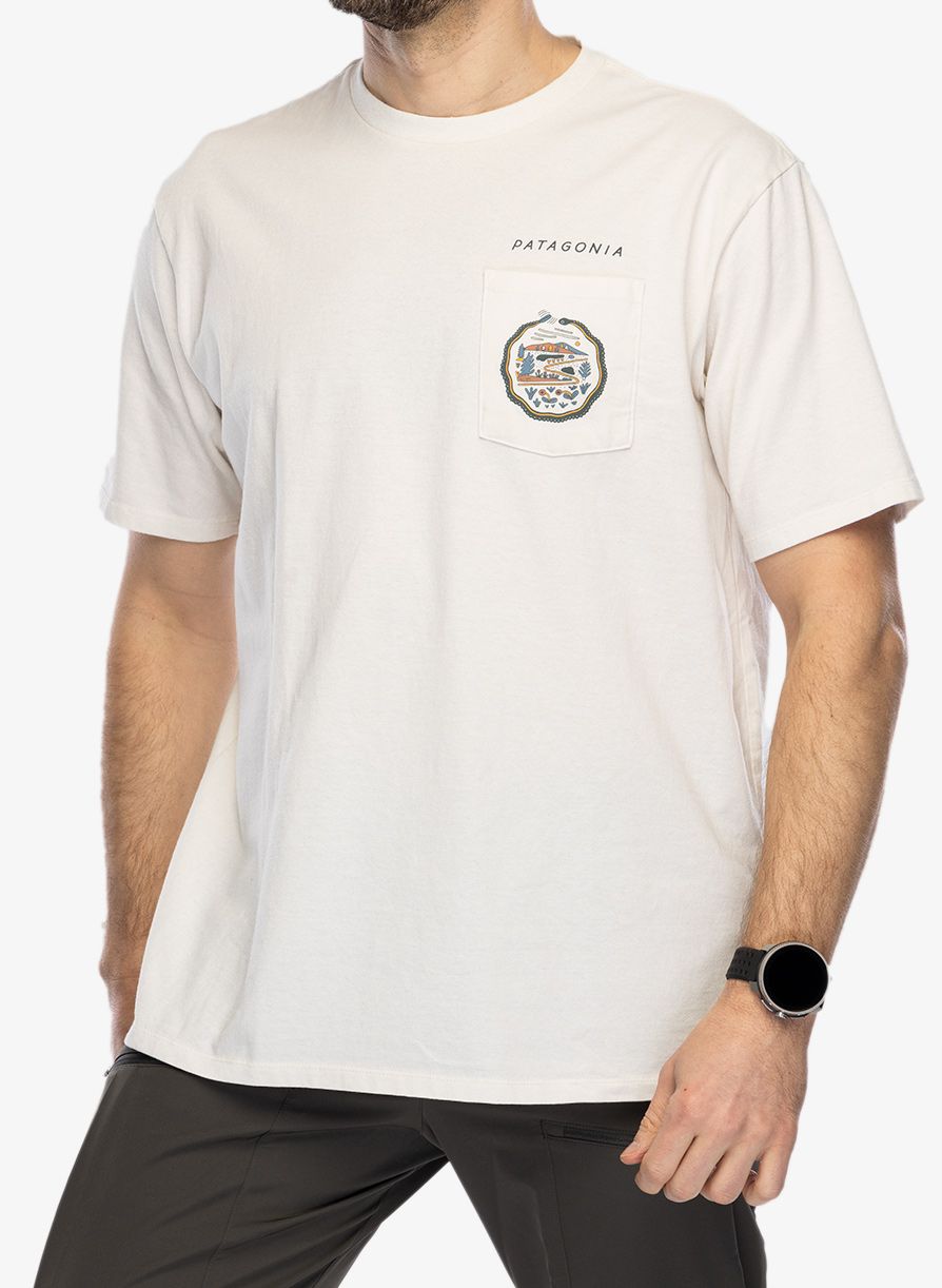 Футболка бавовняна Patagonia Commontrail Pocket Responsibili-Tee - birch white