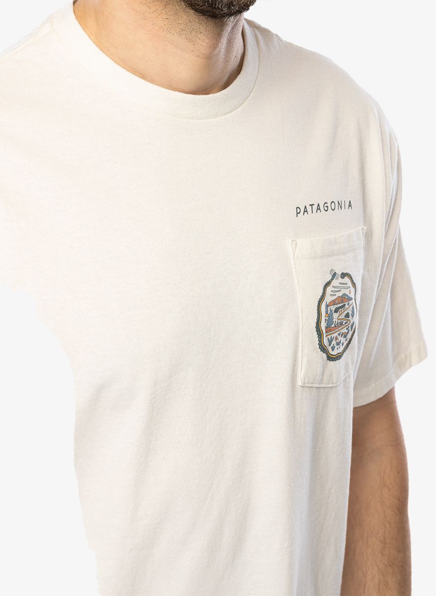 Футболка бавовняна Patagonia Commontrail Pocket Responsibili-Tee - birch white