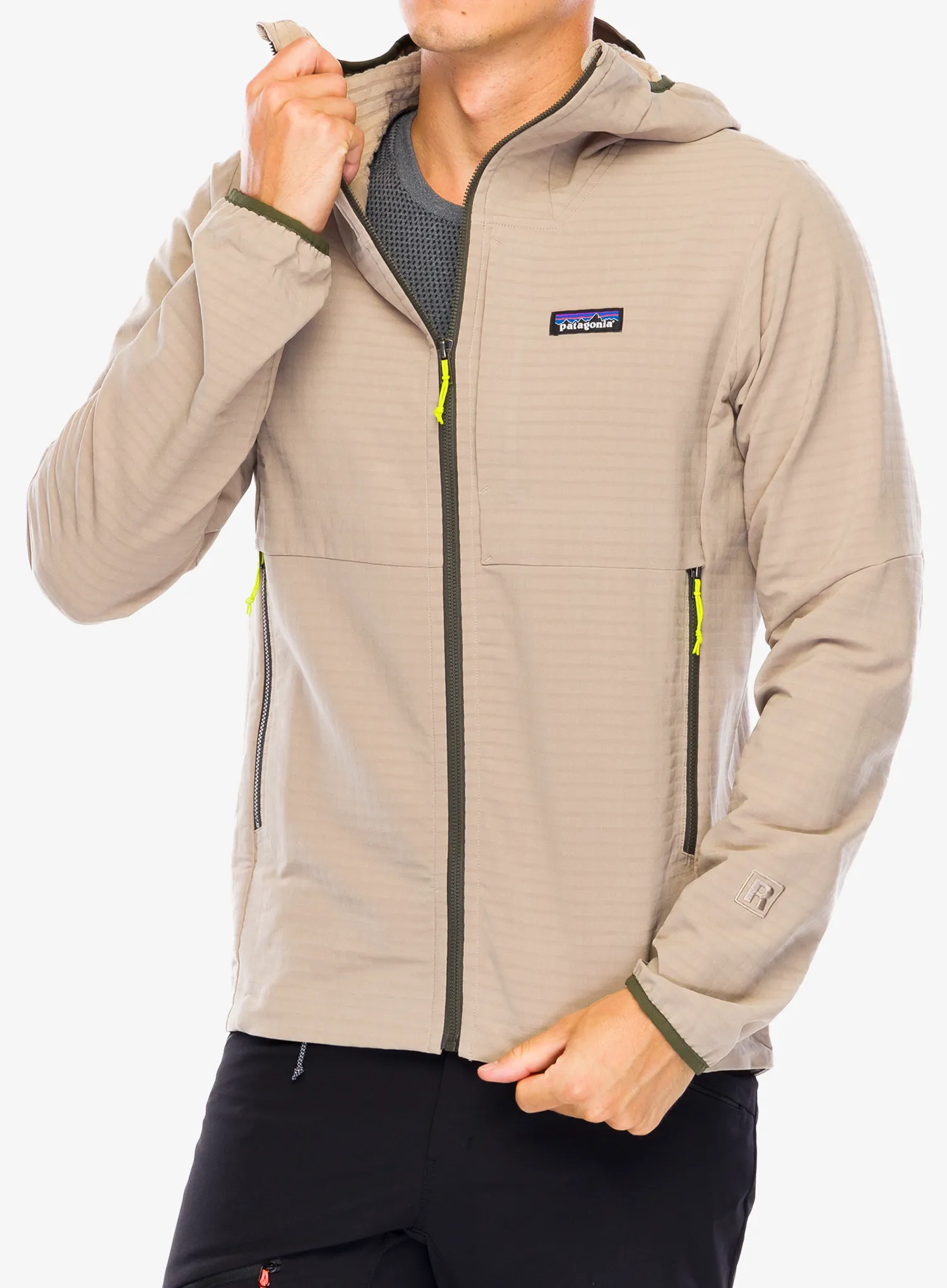 Куртка softshell Patagonia R1 TechFace Hoody - seabird grey