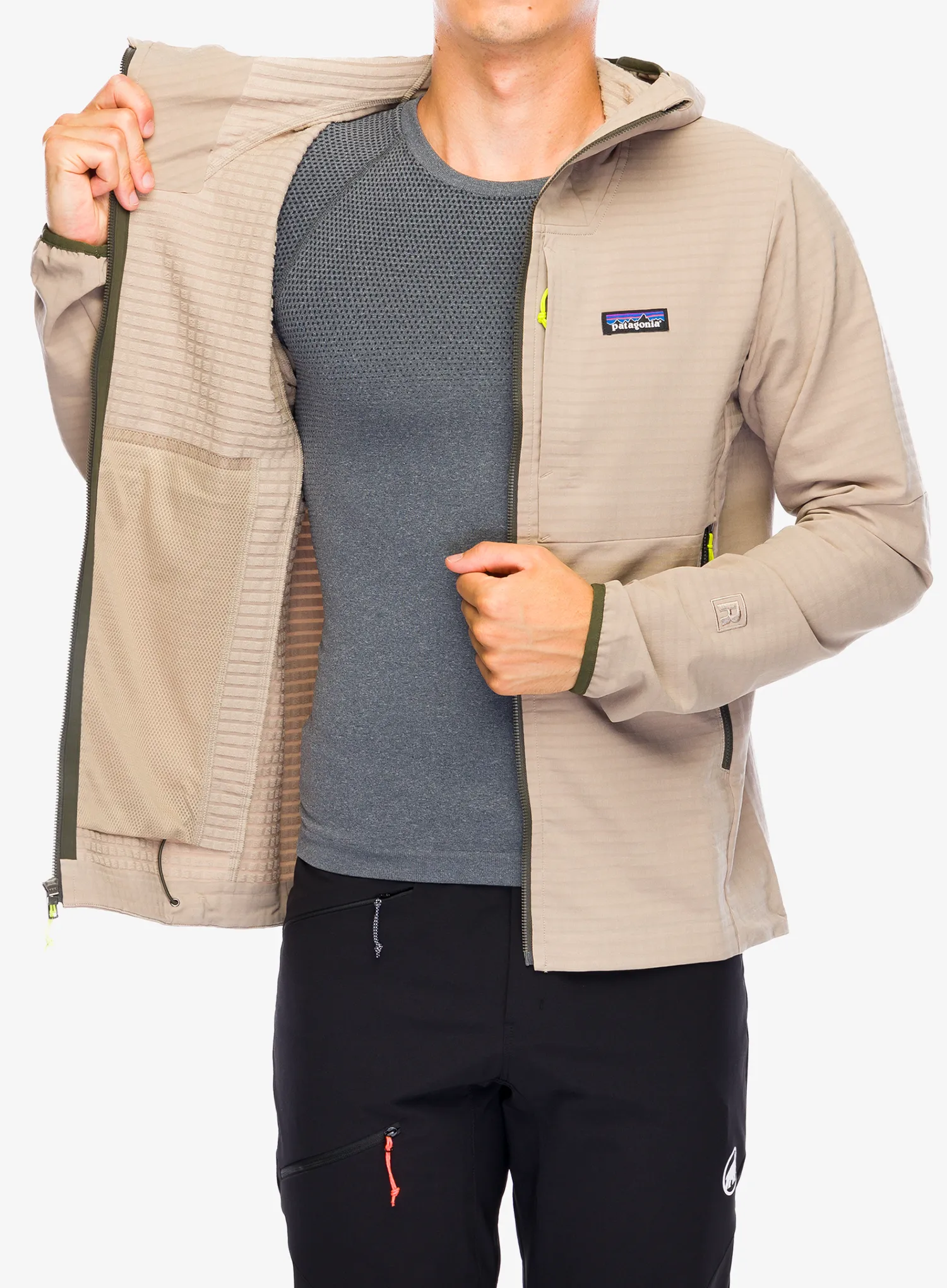 Куртка softshell Patagonia R1 TechFace Hoody - seabird grey