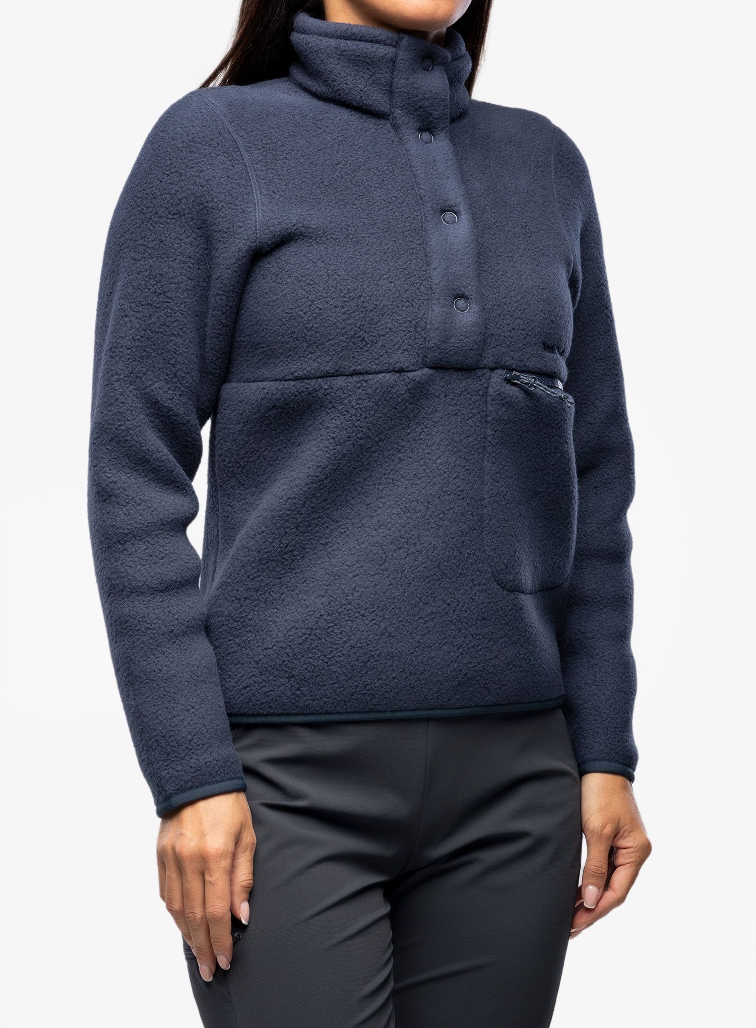Фліска жіноча Peak Performance Fleece Snap T-Neck - blue shadow