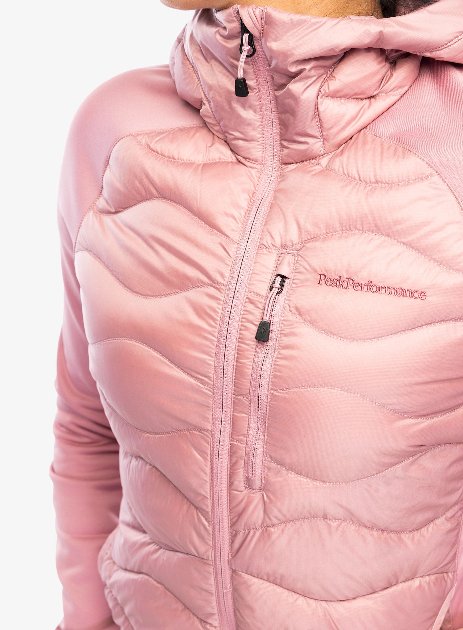 Куртка гібридна жіноча Peak Performance Helium Down Hybrid Hood - bitter root