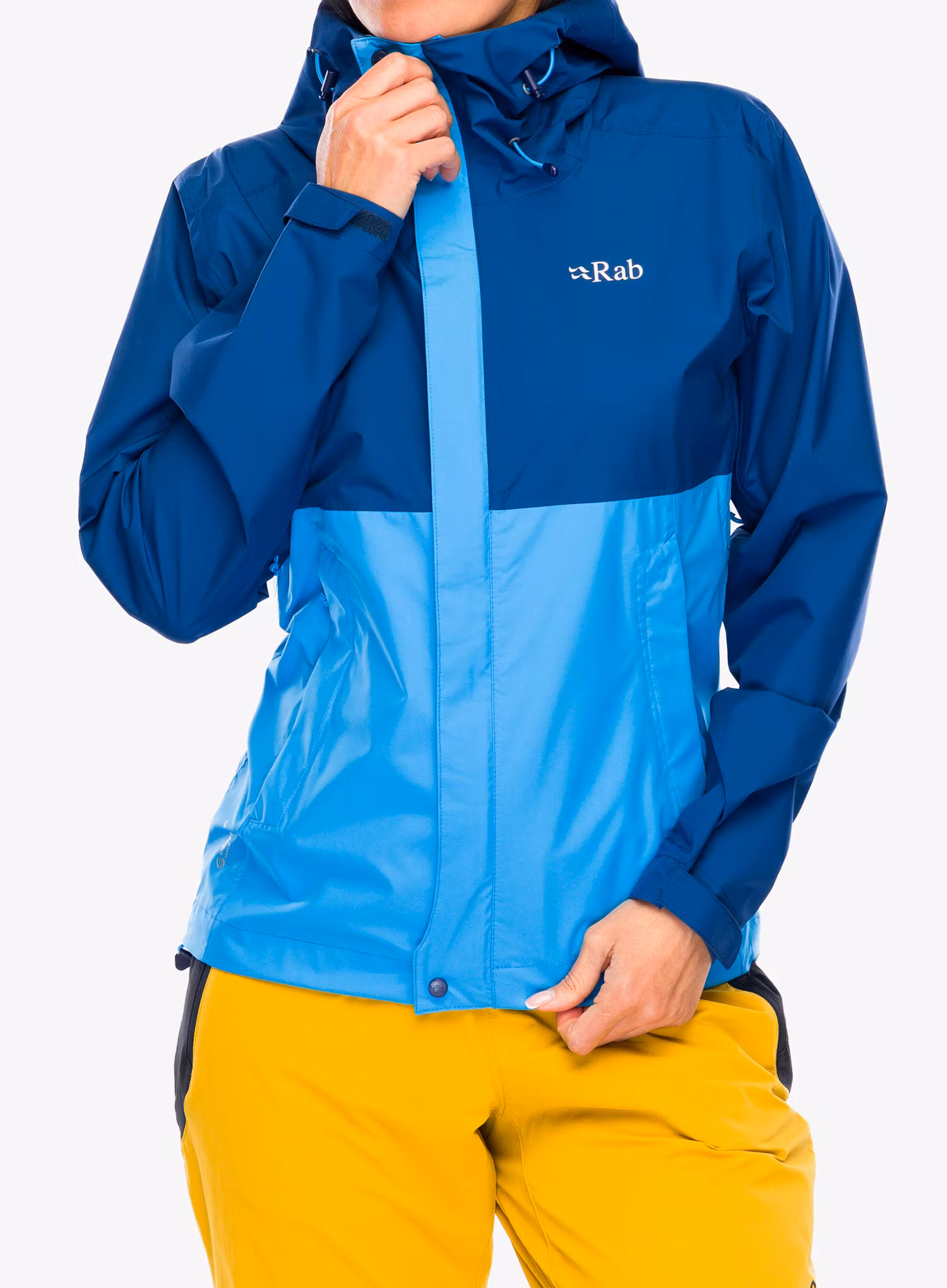 Куртка жіноча Rab Downpour Eco Jacket - nightfall blue/alaska blue